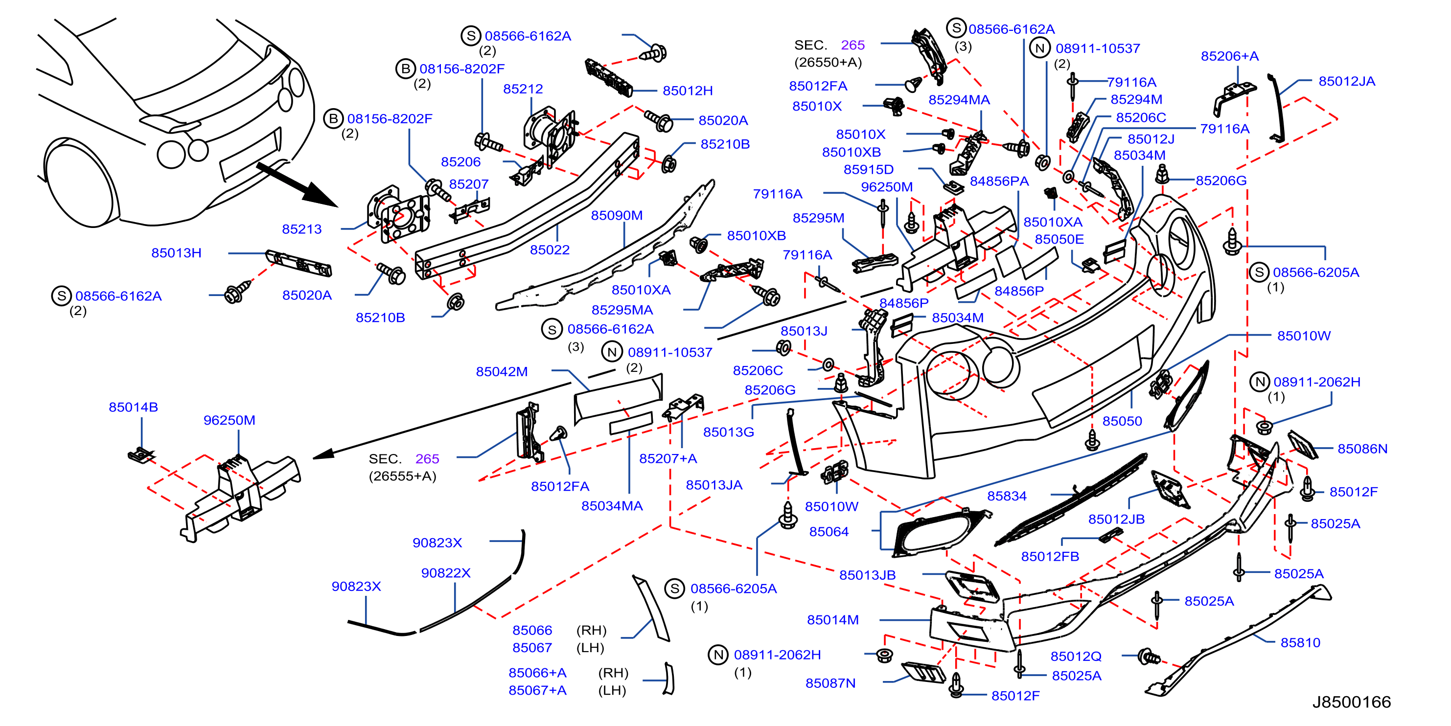 Diagram REAR BUMPER for your Nissan