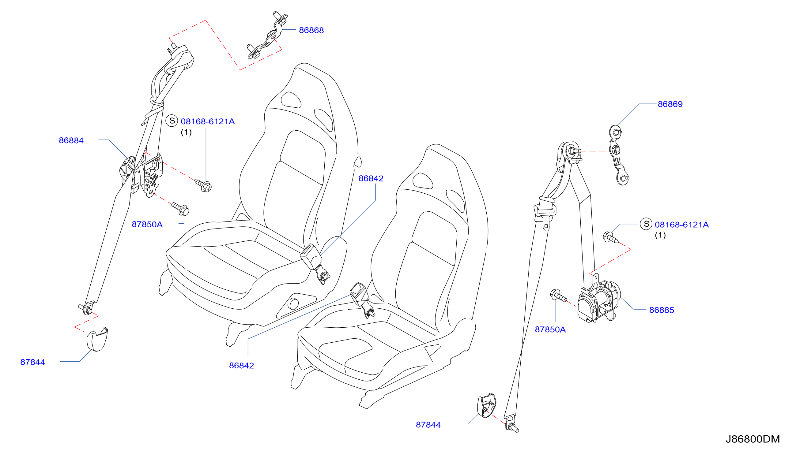 2021 Nissan NV200 Seat Belt Lap and Shoulder Belt (Right, Front ...