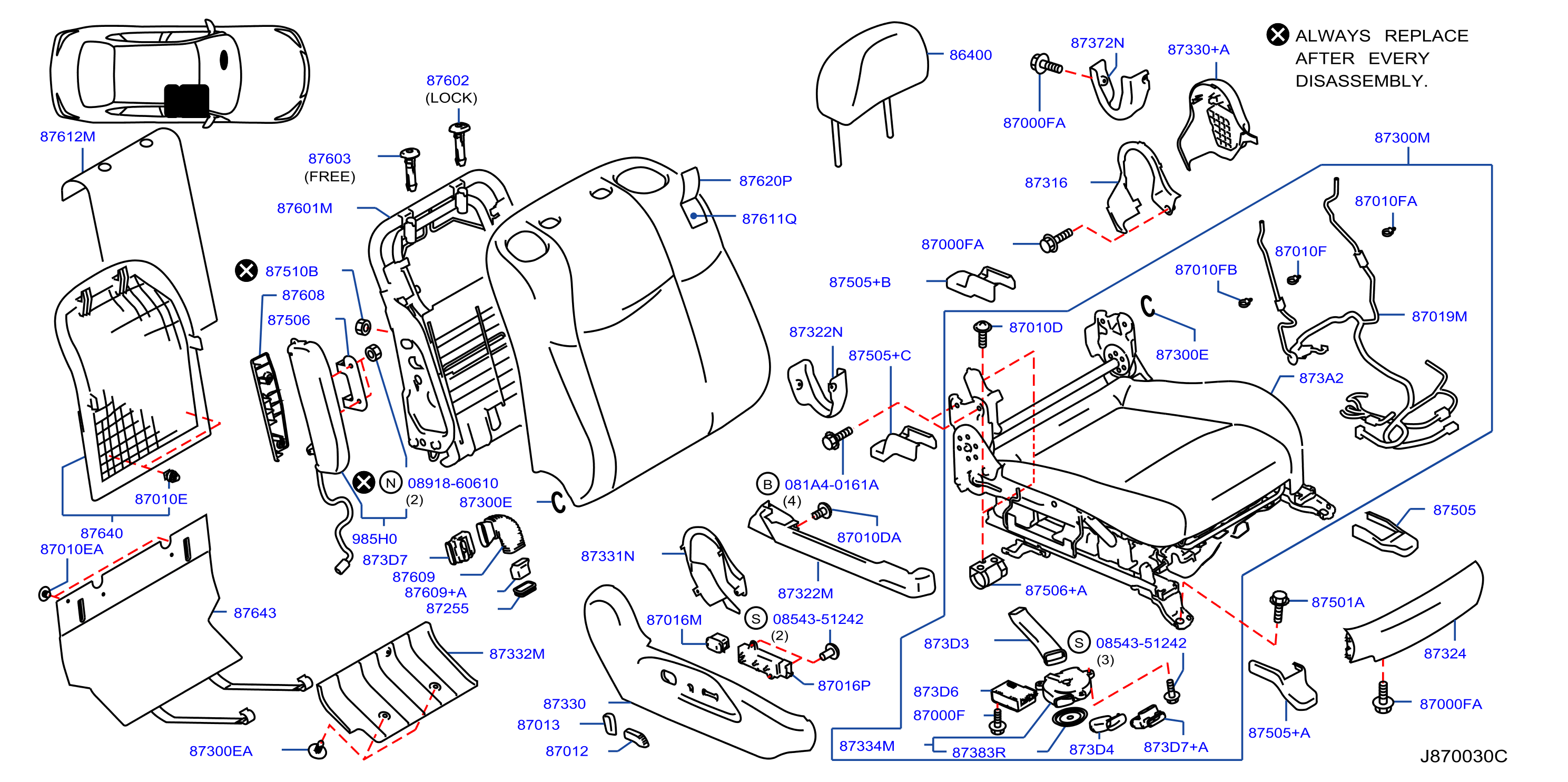 Diagram FRONT SEAT for your INFINITI QX70  