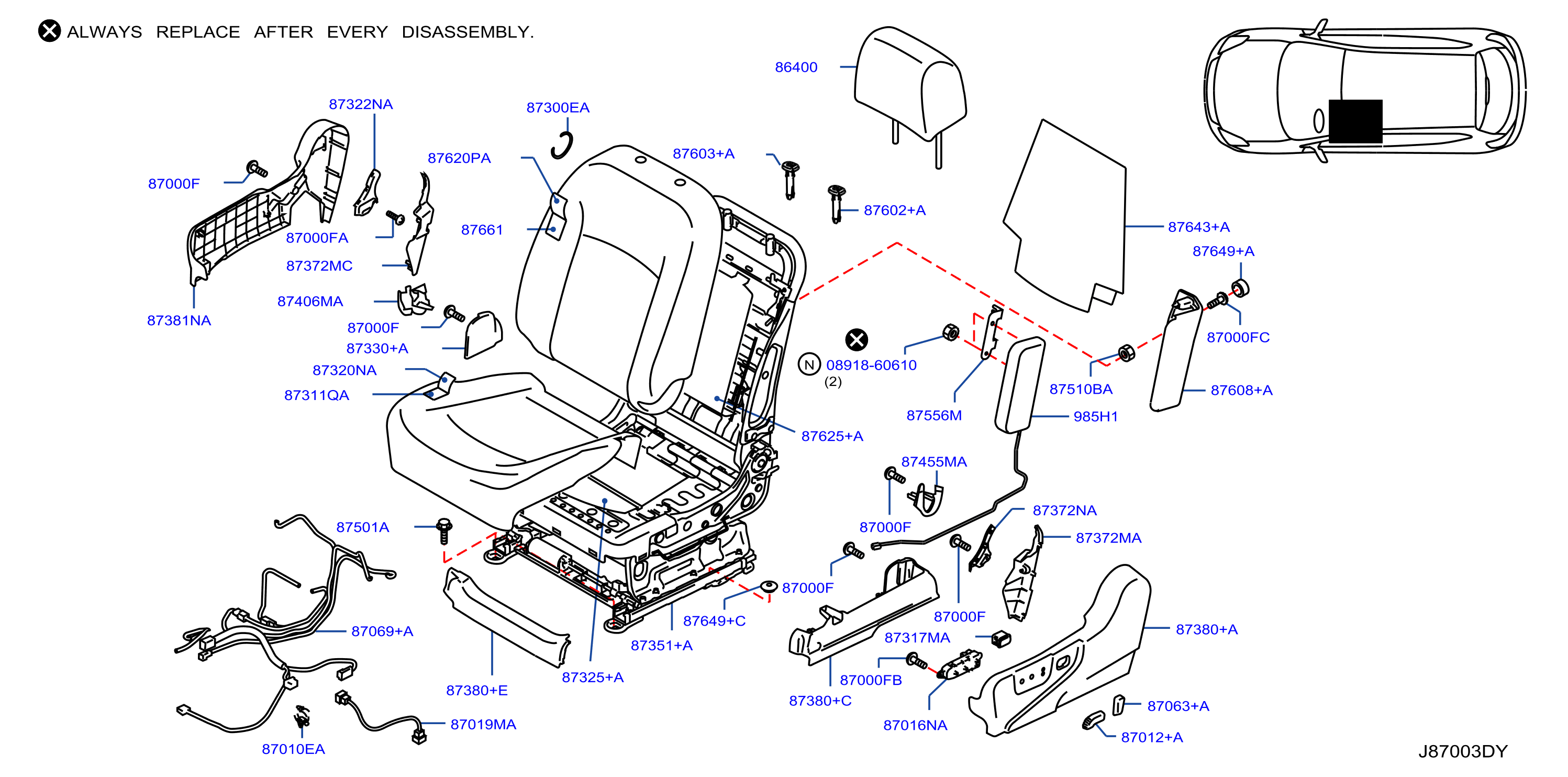 Diagram ASIENTO DELANTERO for your 2008 Nissan Frontier   