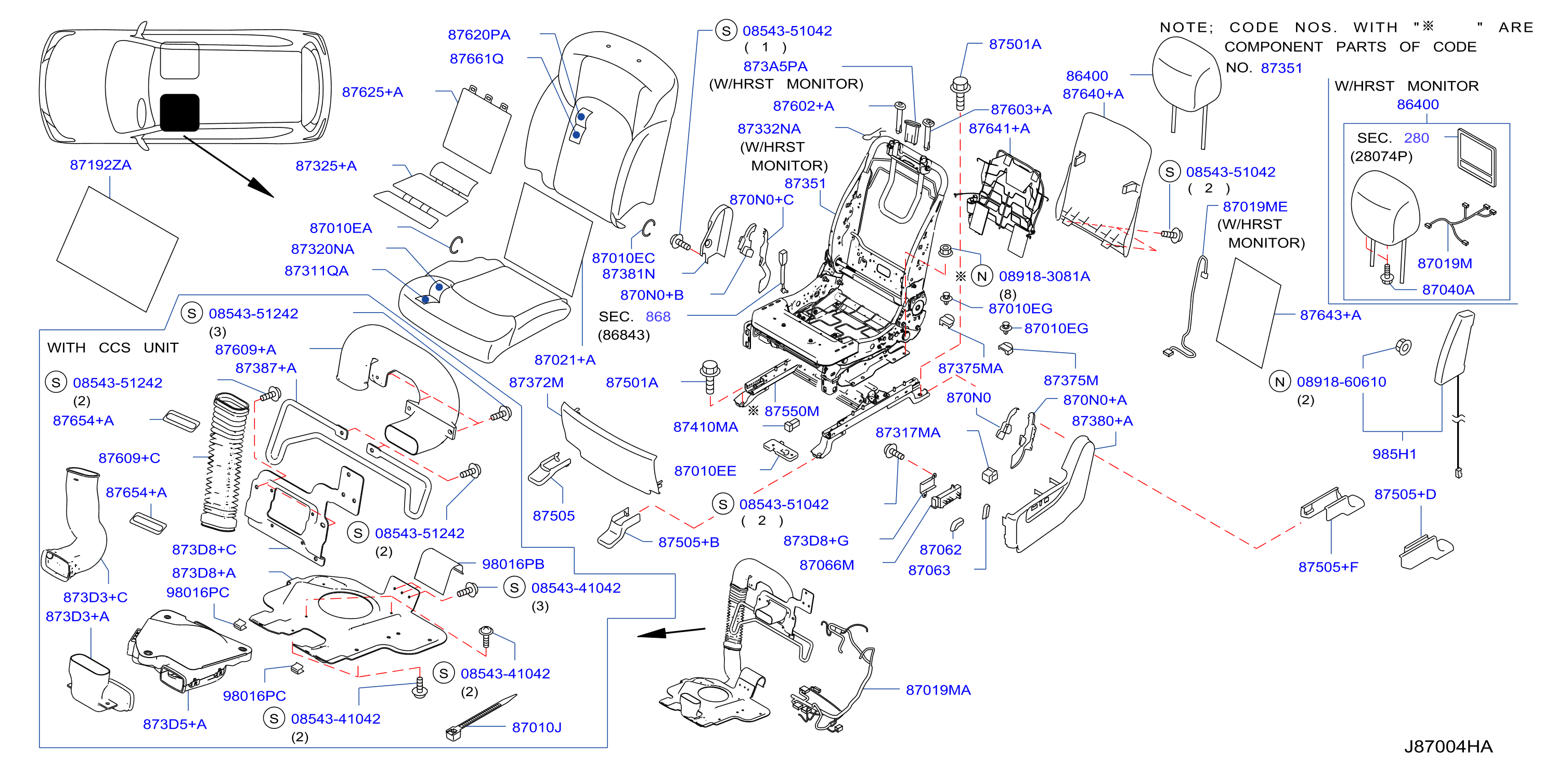 Diagram ASIENTO DELANTERO for your 2016 Nissan Z   
