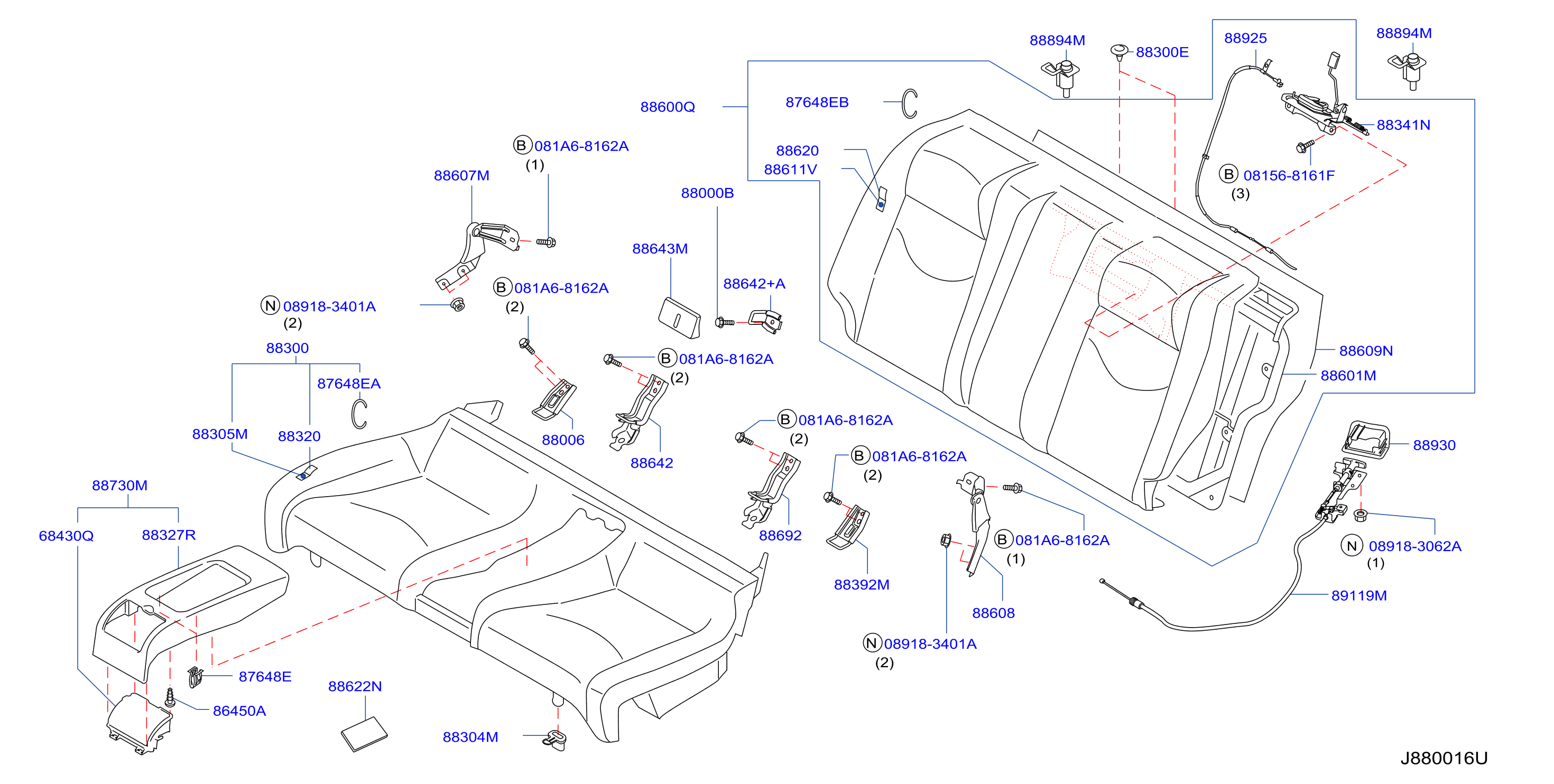 Diagram ASIENTO TRASERO for your INFINITI