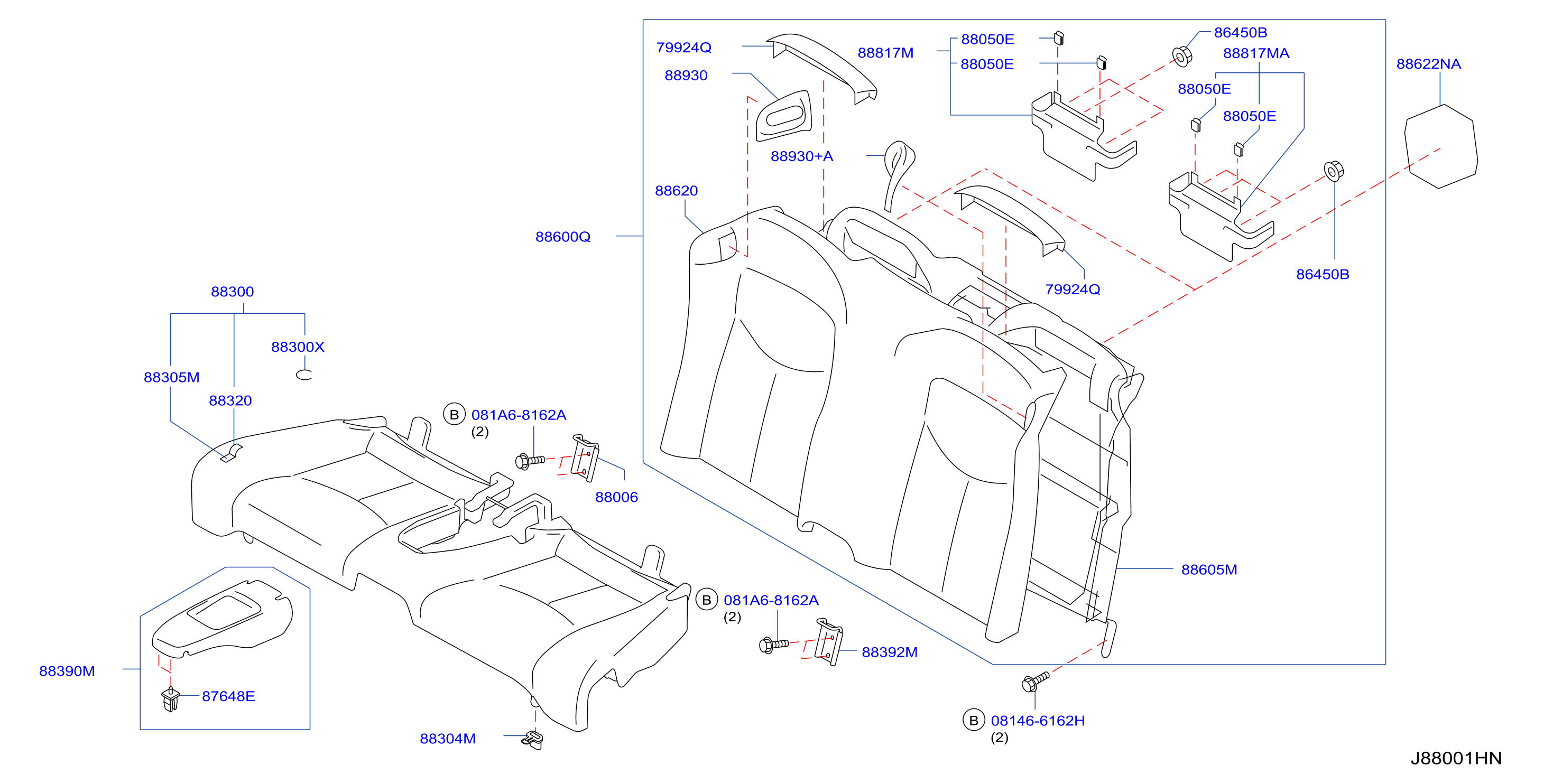 Diagram ASIENTO TRASERO for your 2012 INFINITI G37   