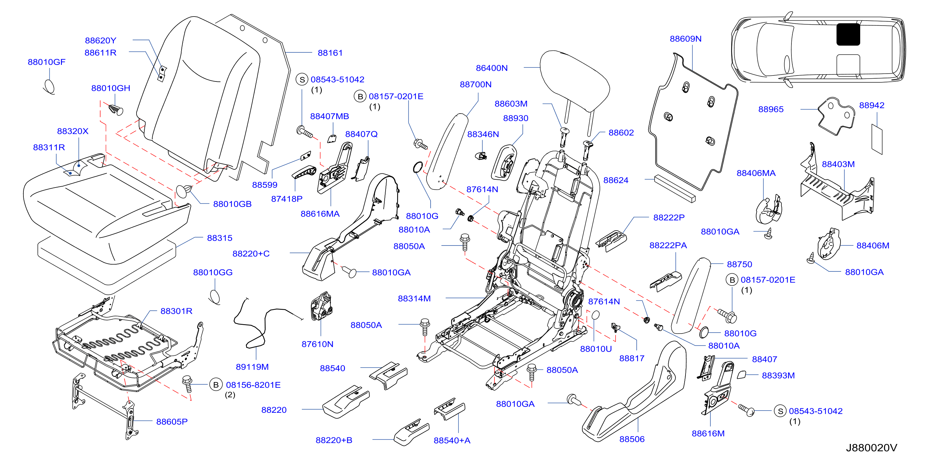 Diagram REAR SEAT for your Nissan