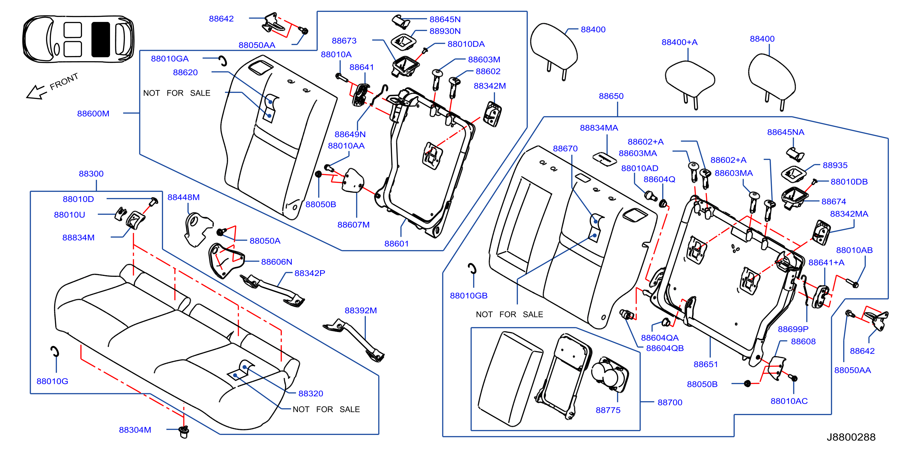 Diagram REAR SEAT for your Nissan Rogue Sport  