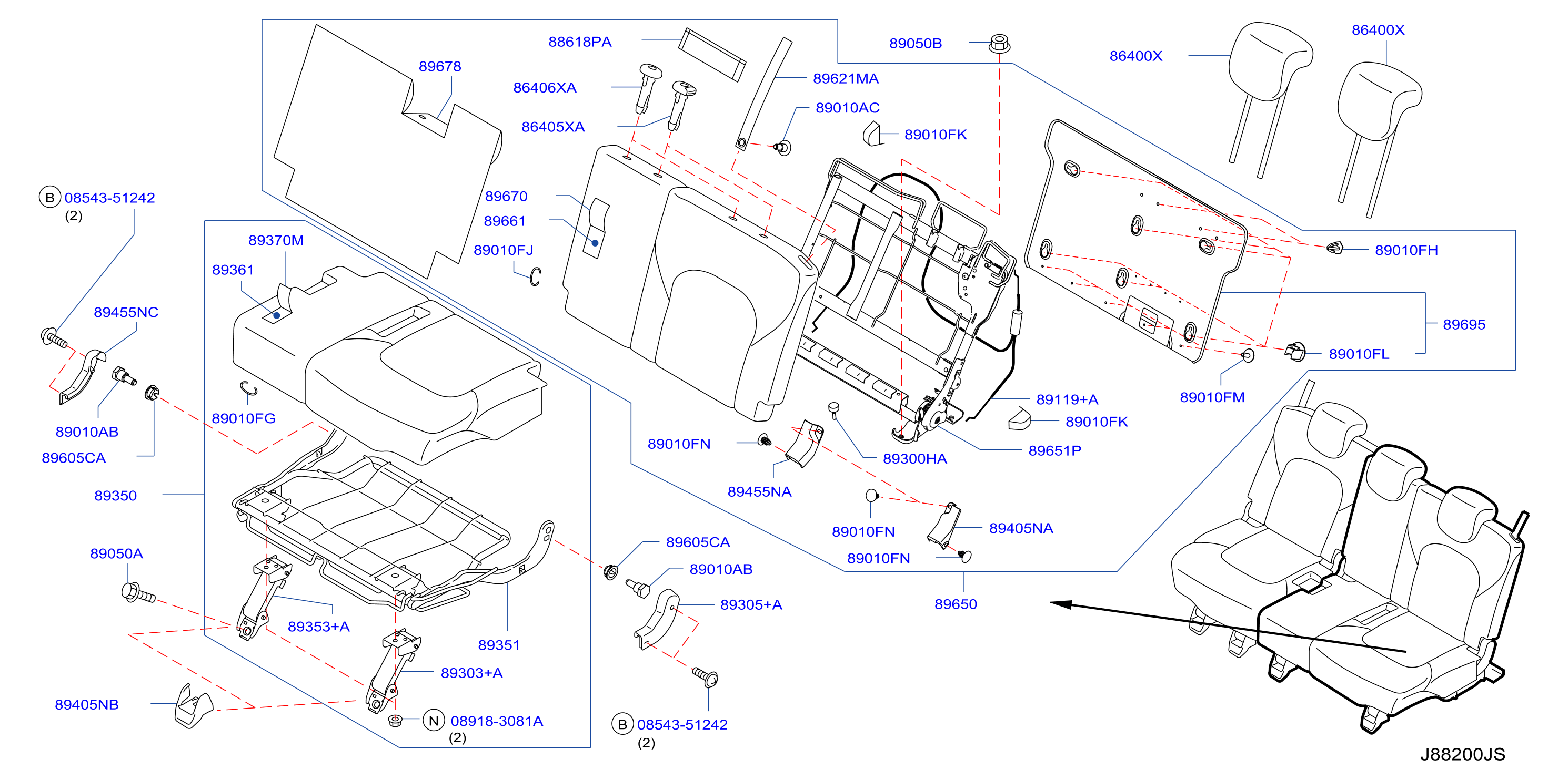 Diagram TERCER ASIENTO for your 2022 Nissan Z   