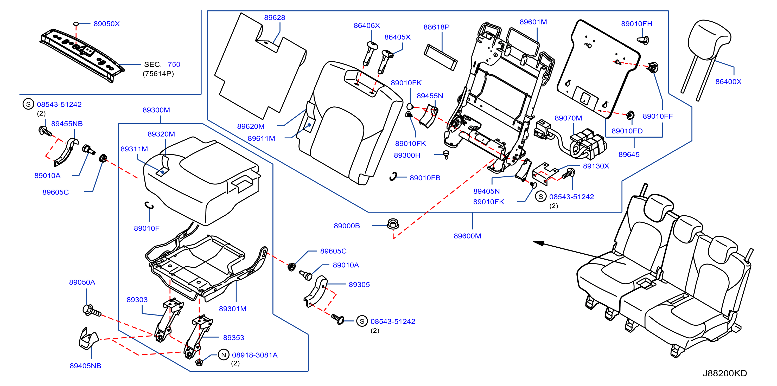 Diagram 3RD SEAT for your 2020 INFINITI QX56   