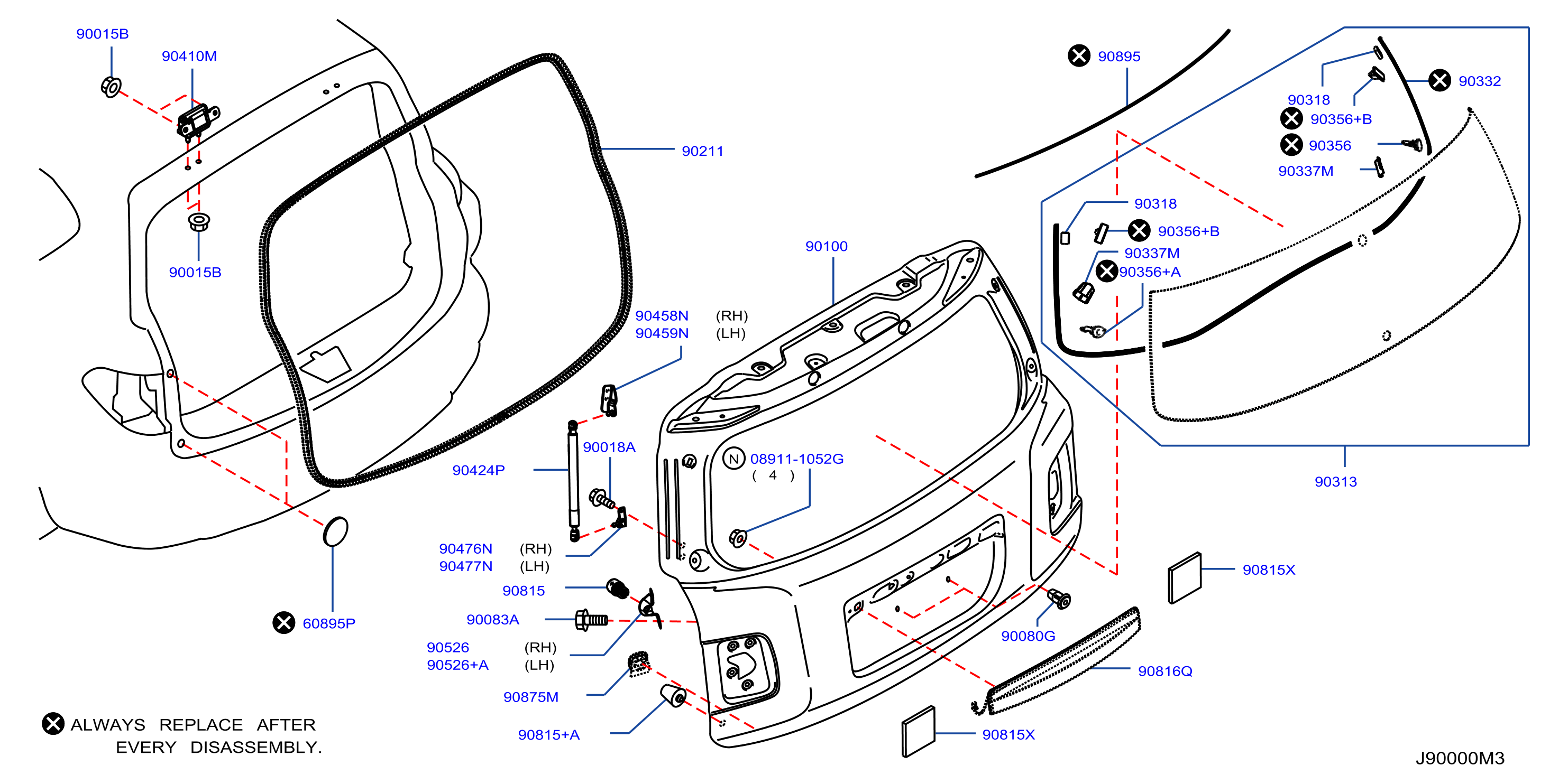 Nissan Armada Liftgate Bump Stop 90878 VE000 Genuine Nissan Part