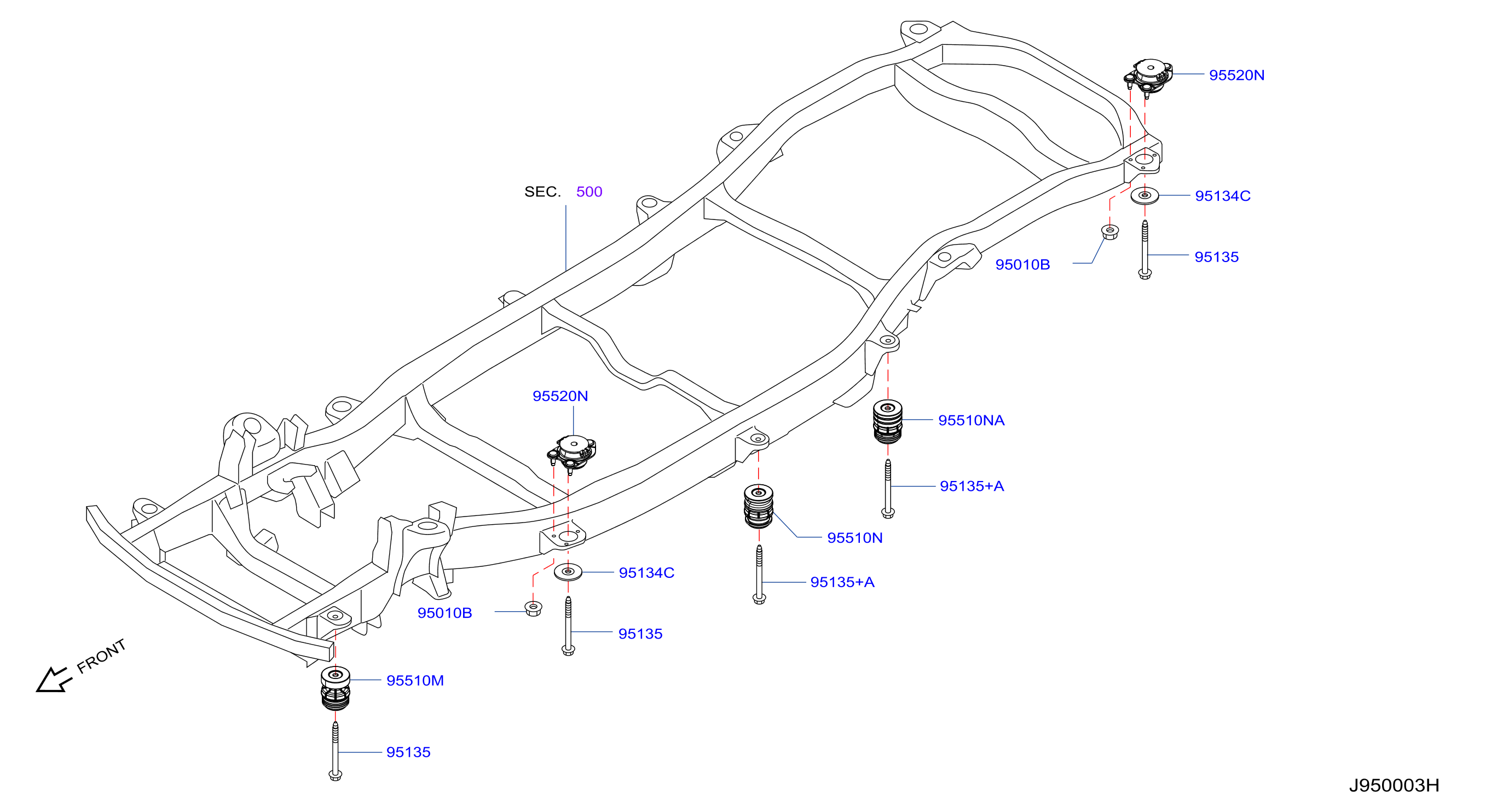 Diagram BODY MOUNTING for your Nissan Armada  