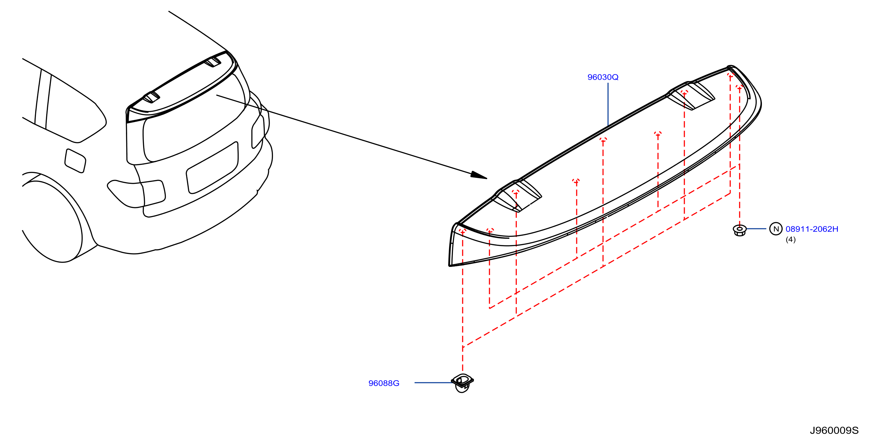 Diagram AIR SPOILER for your INFINITI QX60 Hybrid Base