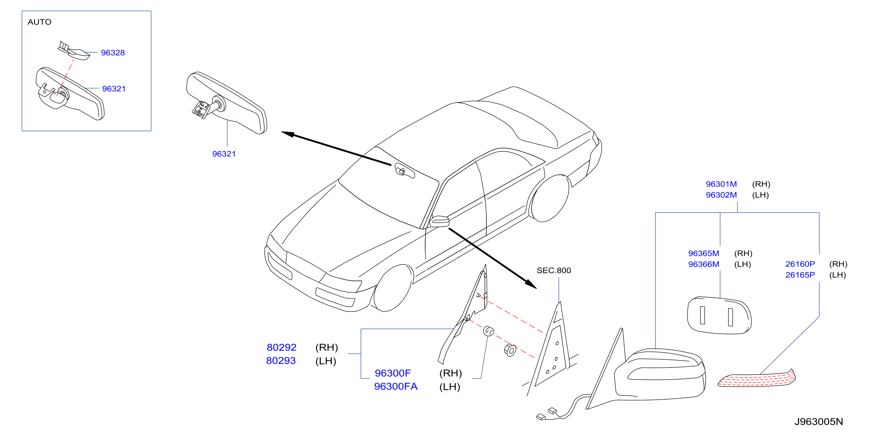Diagram REAR VIEW MIRROR for your 2005 INFINITI FX45   