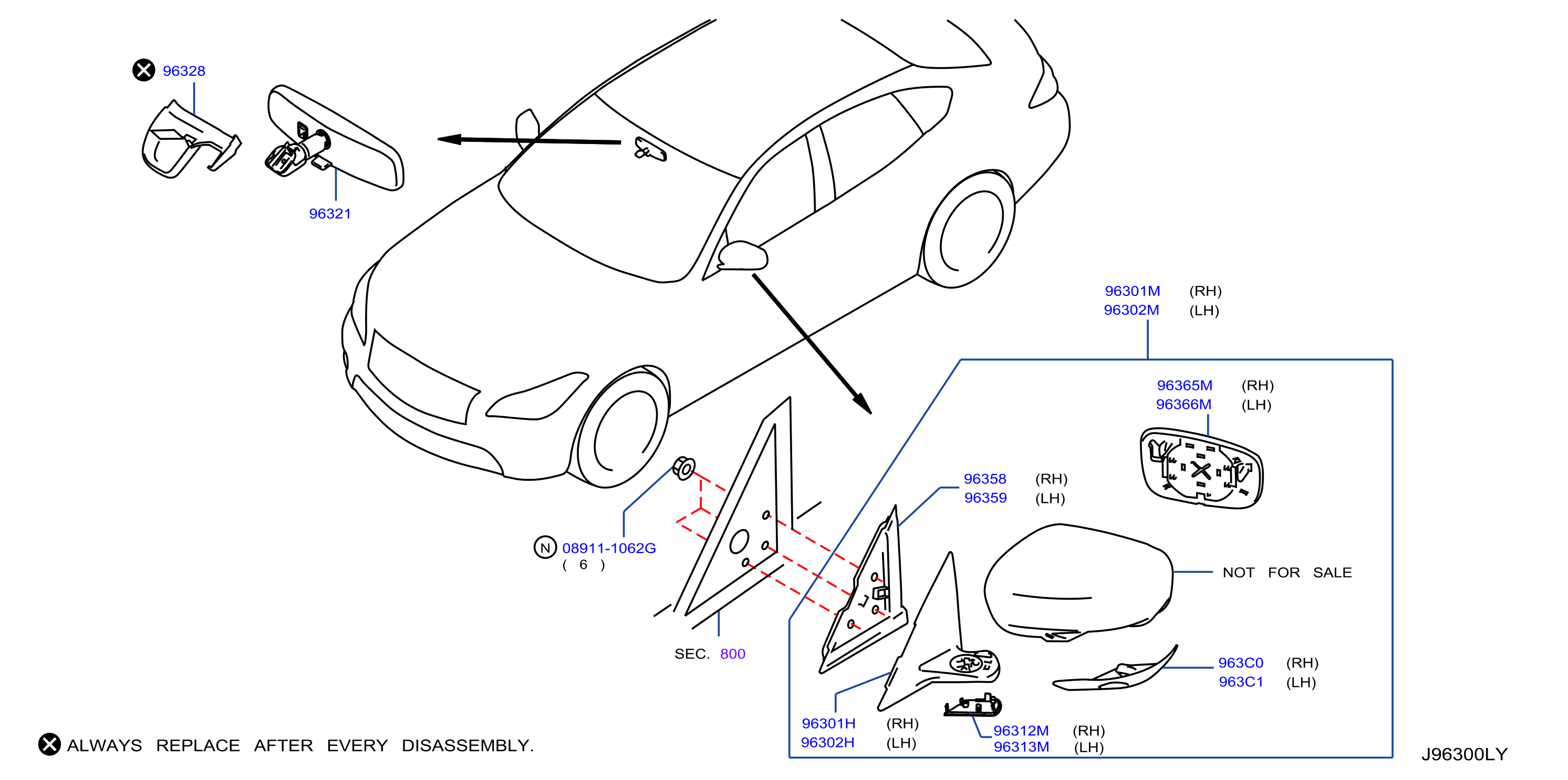 Diagram REAR VIEW MIRROR for your 2016 INFINITI QX50   