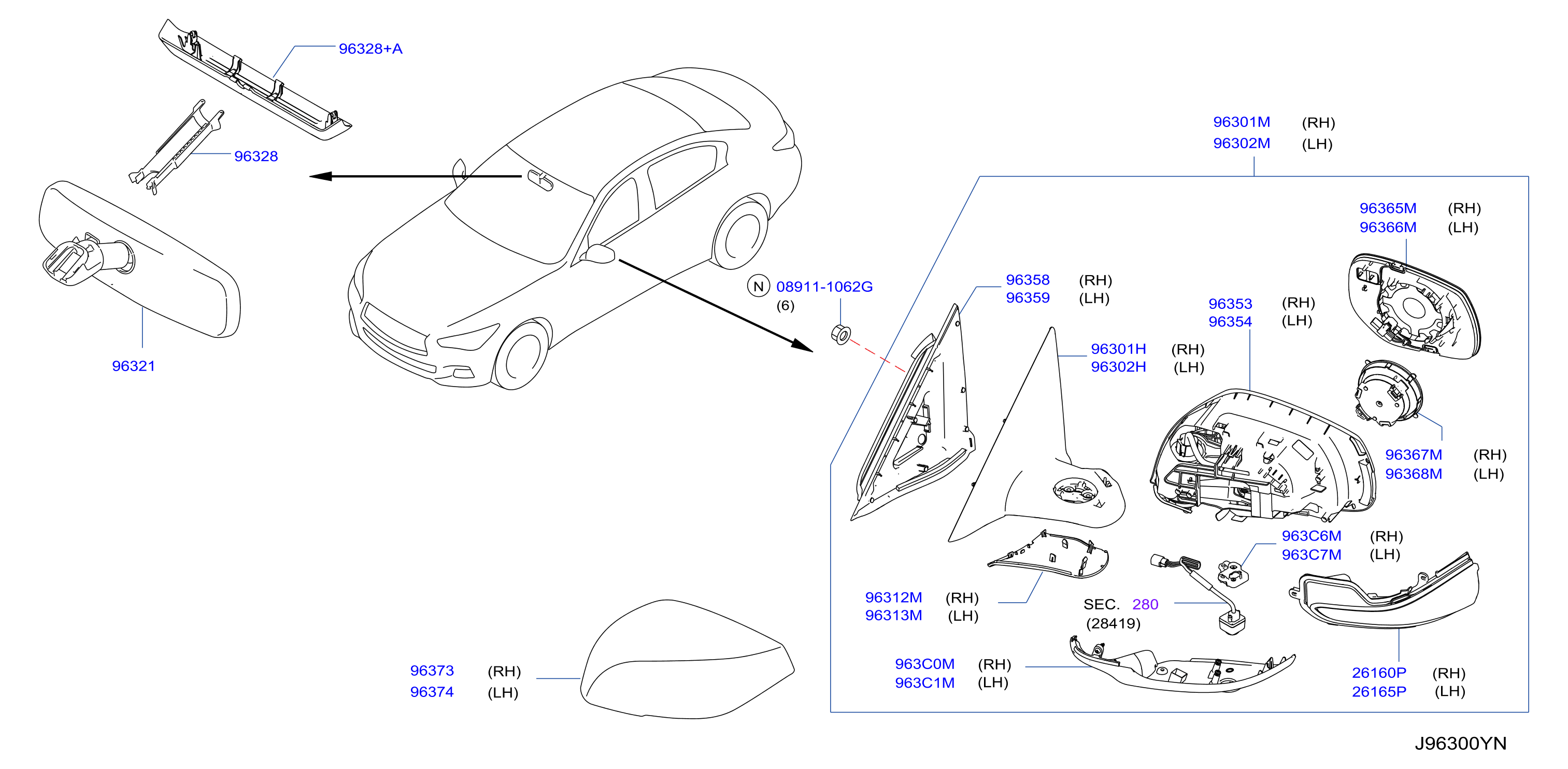 Diagram ESPEJO RETROVISOR for your INFINITI