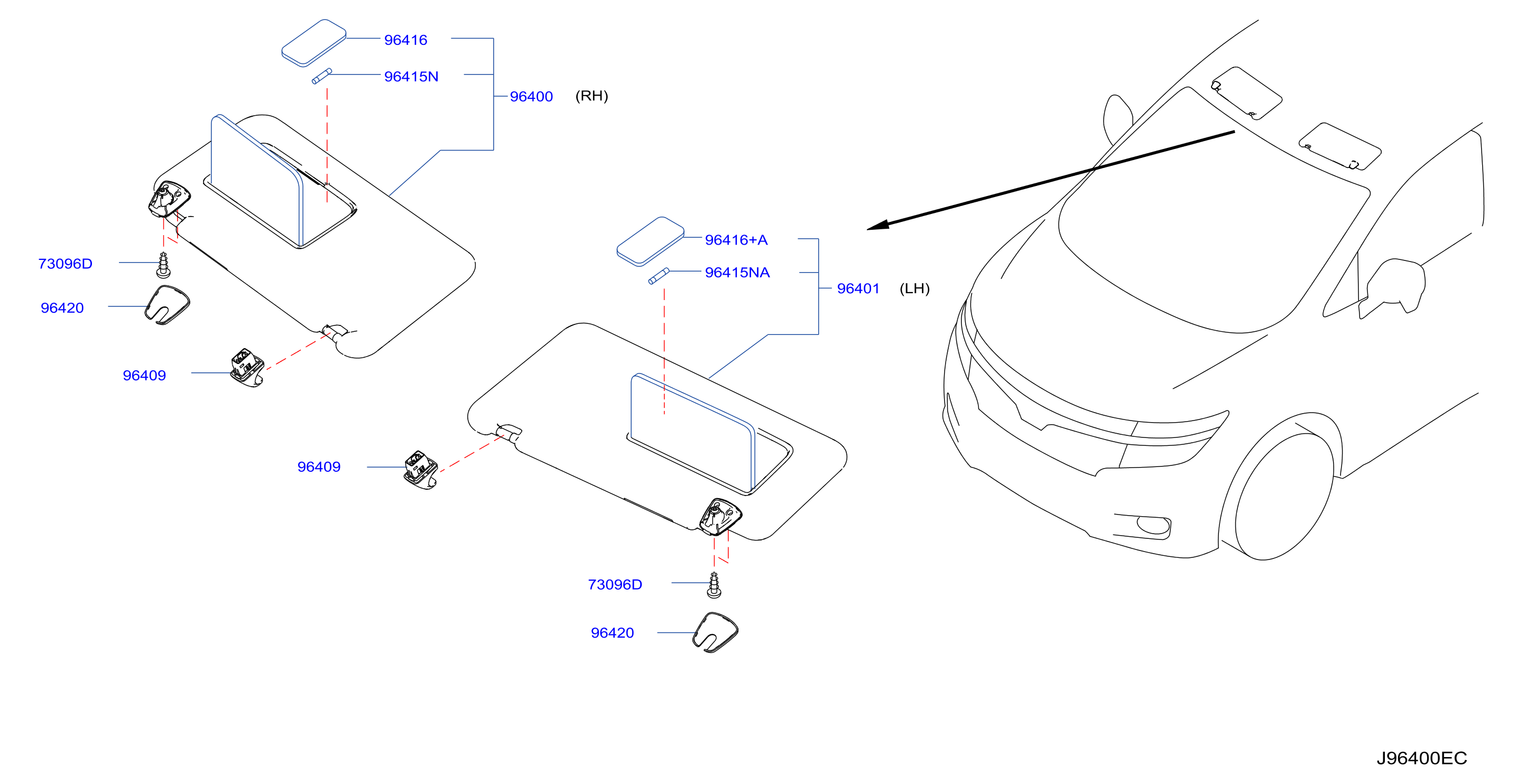 Diagram SUNVISOR for your Nissan Quest  