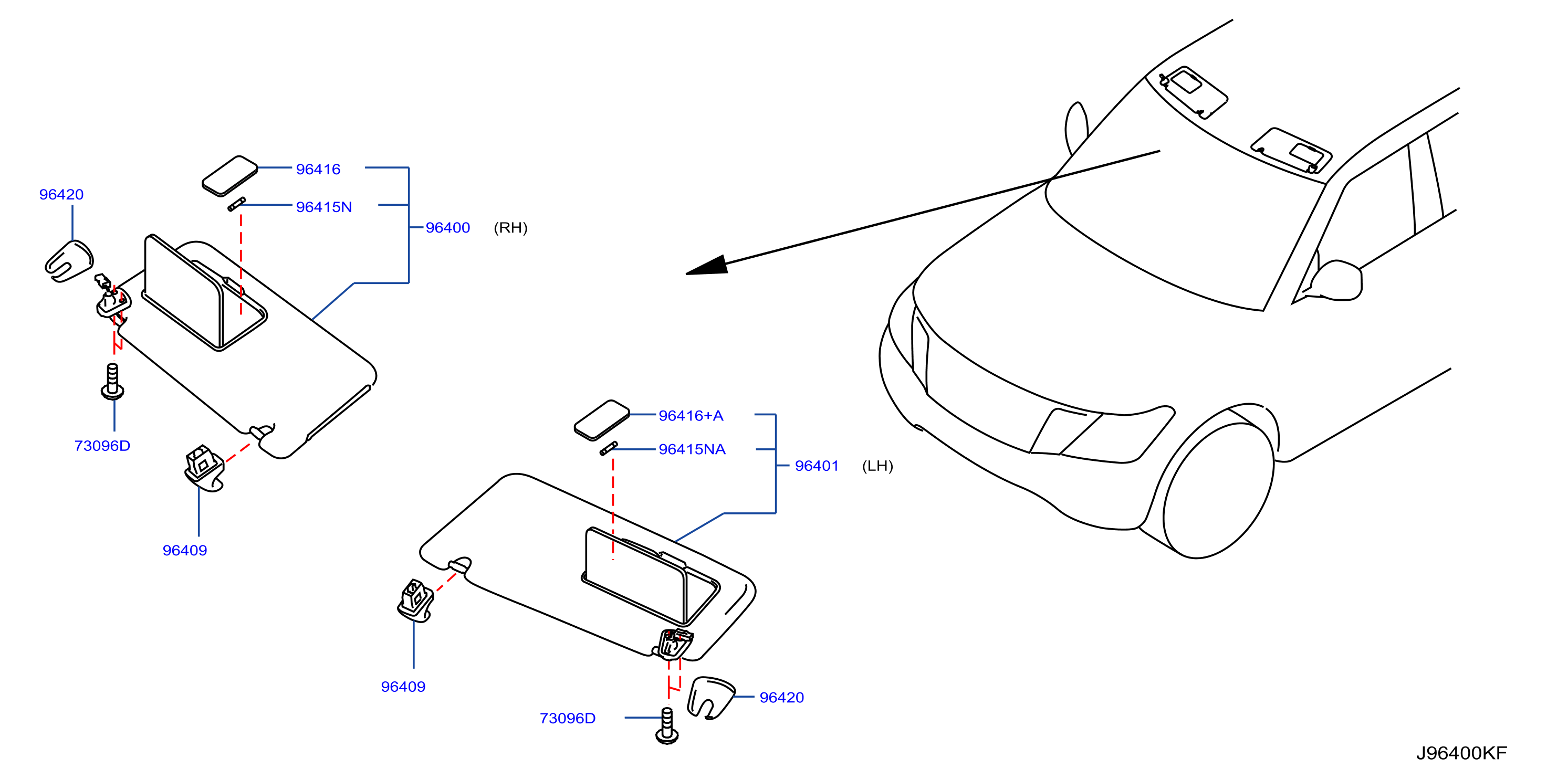 商品レビューを USサンバイザー 本物の日産サンバイザー96400-3YL6A