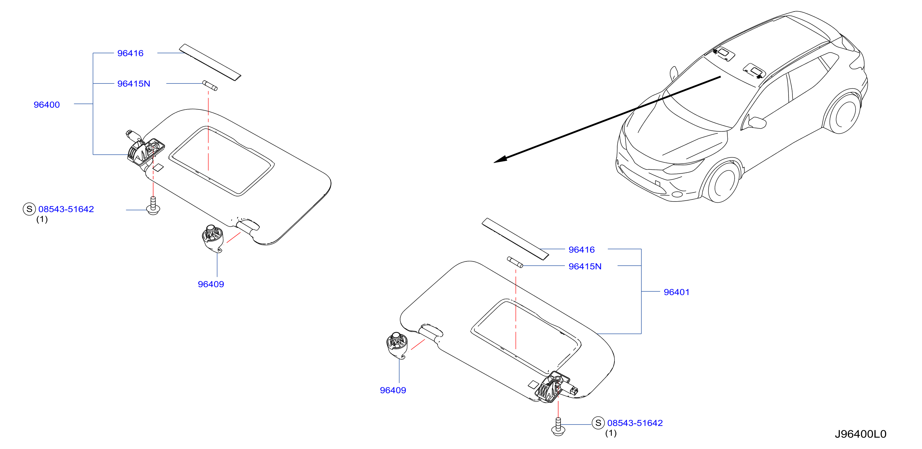 Diagram SUNVISOR for your Nissan Z R/S BASE 