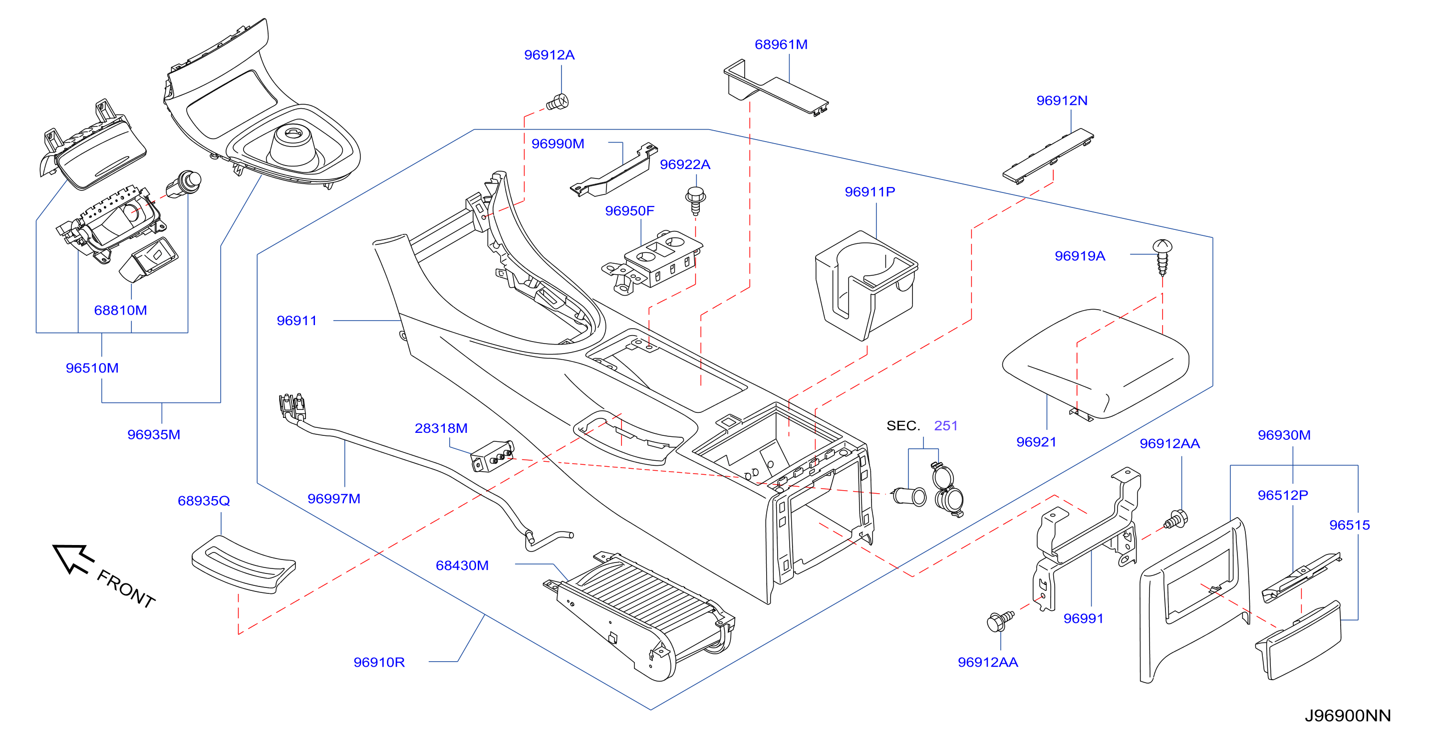 Diagram CAJA DE LA CONSOLA for your 2017 INFINITI EX37   