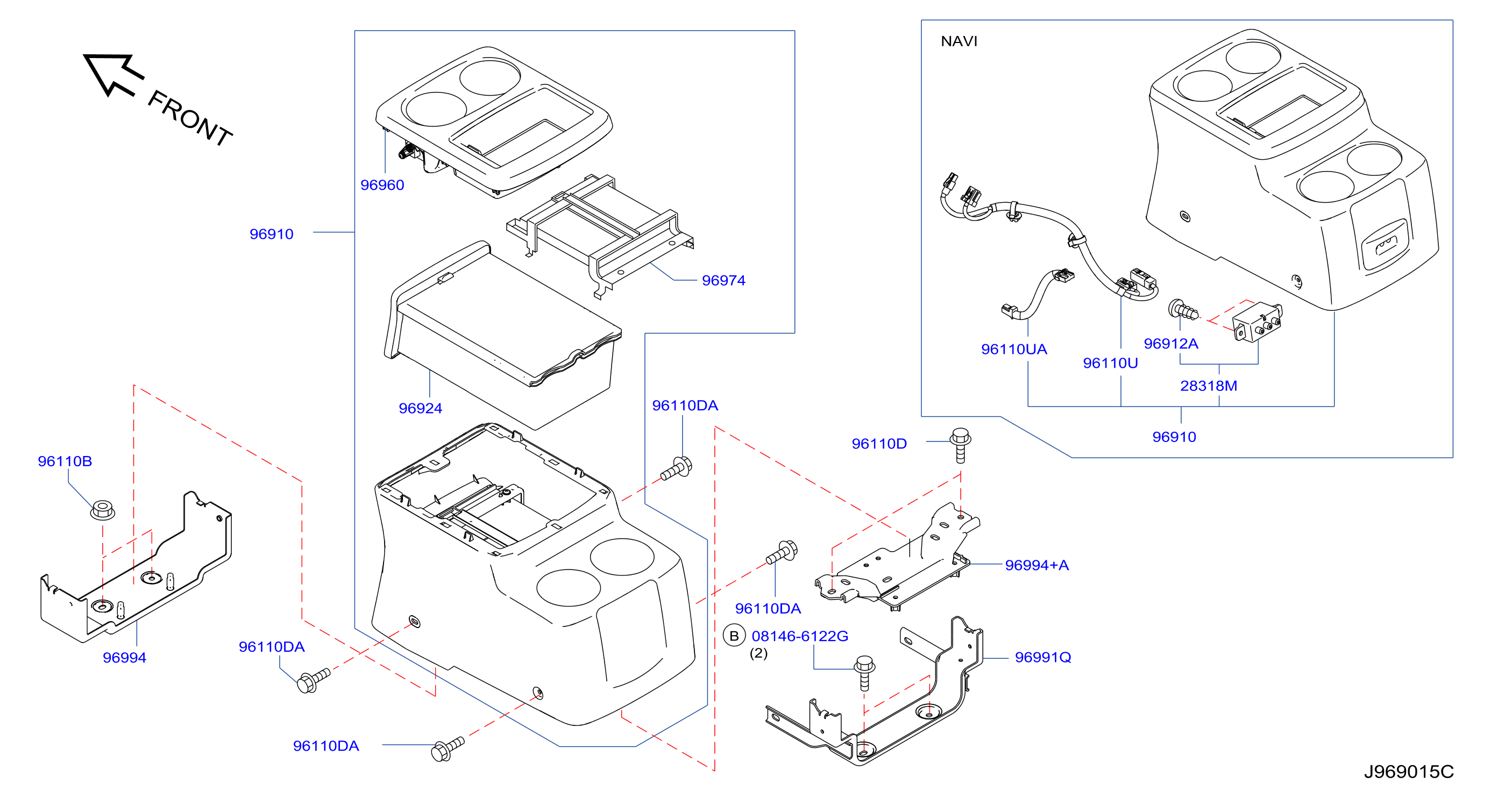 Diagram CONSOLE BOX for your 2016 Nissan Murano   