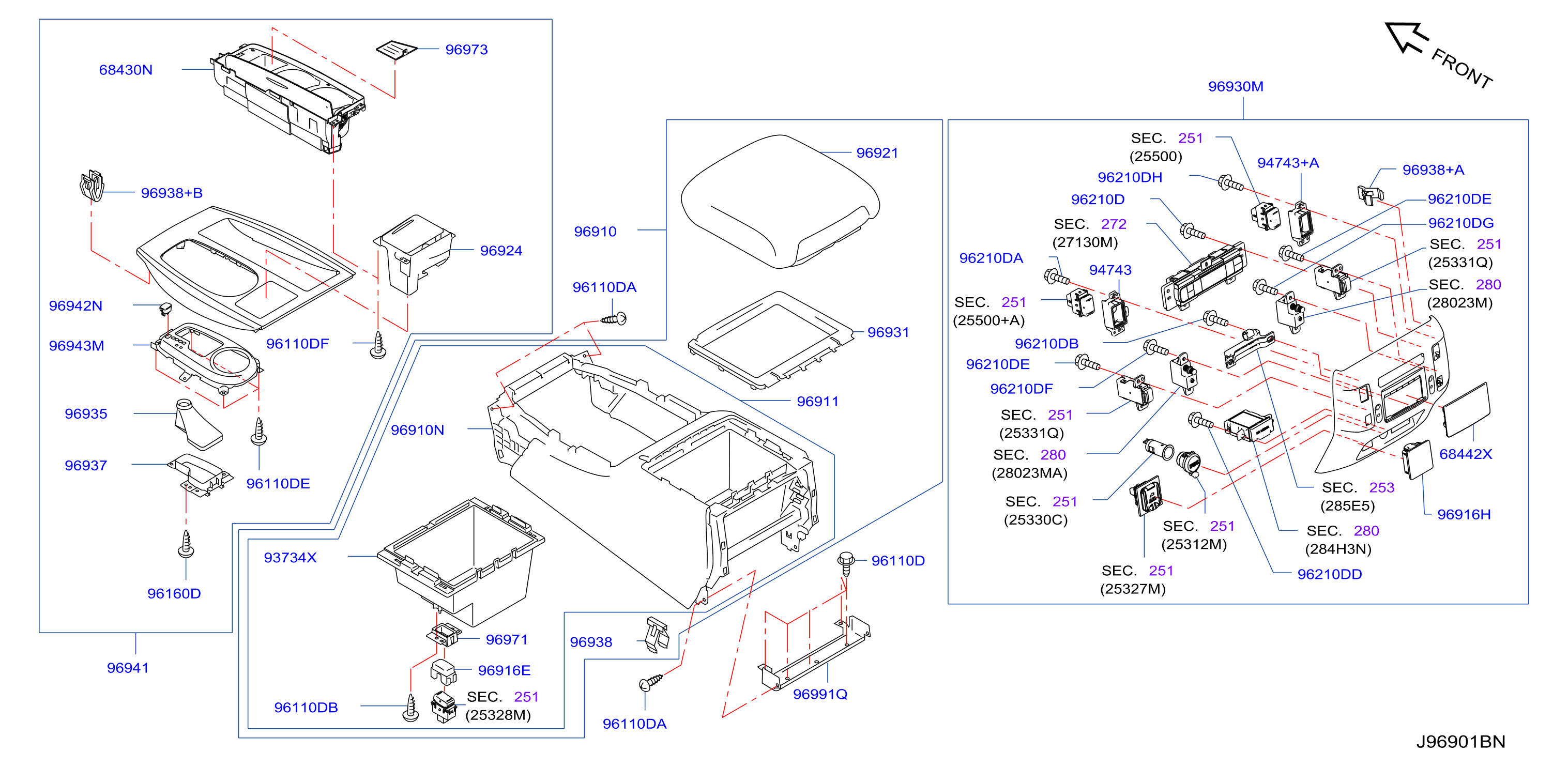 Diagram CONSOLE BOX for your 2013 INFINITI JX35   