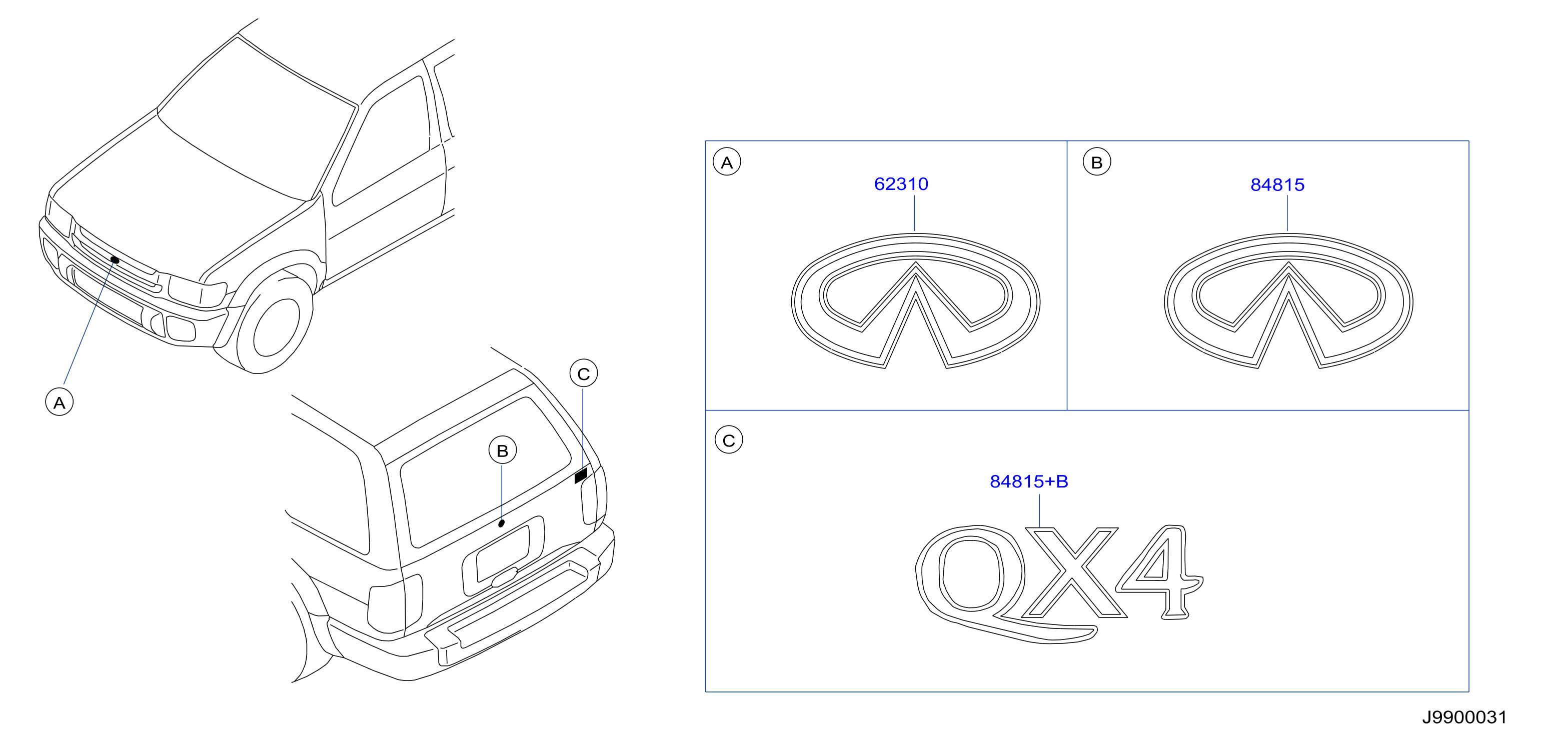 1998 Infiniti QX4 Hatch Emblem (Rear). Hatch Emblem - 90894-1W311 ...