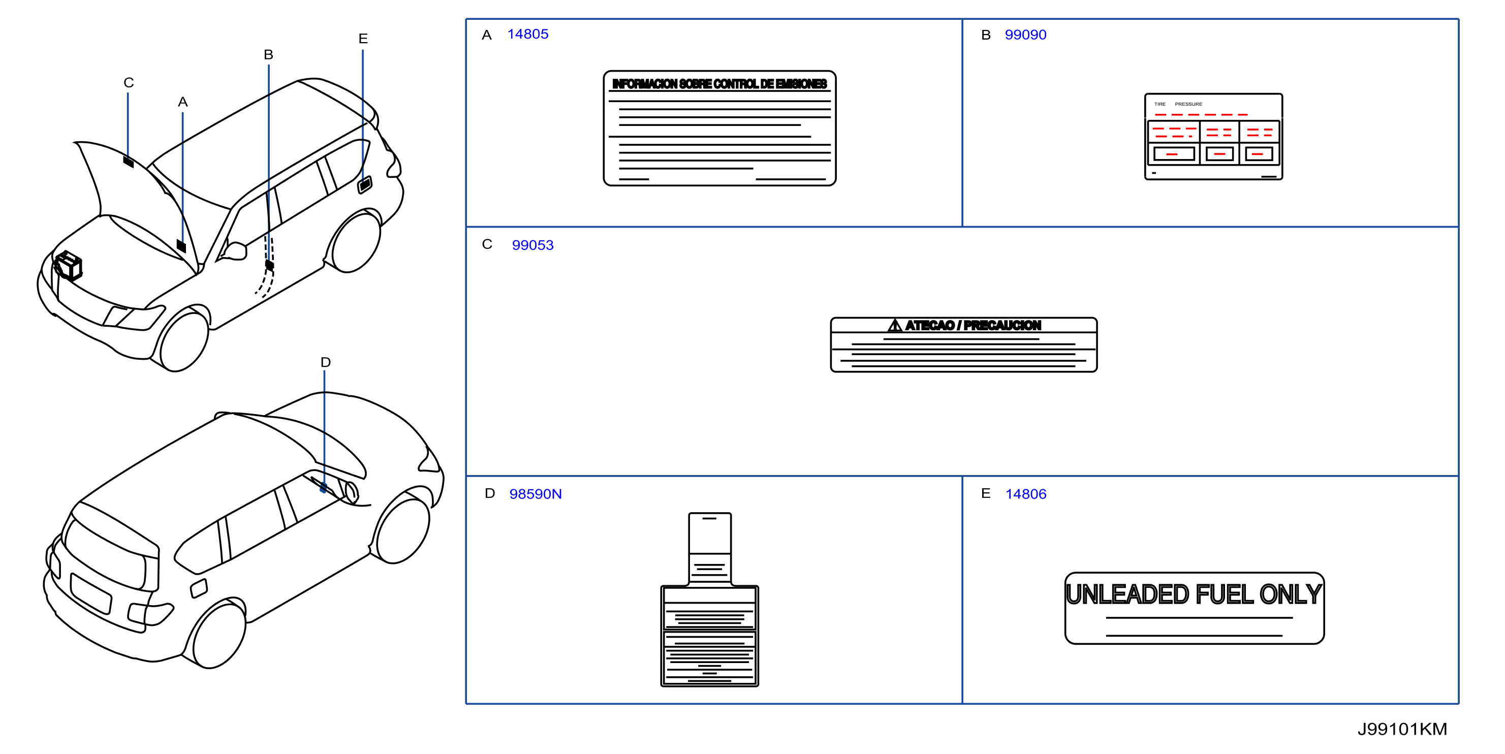 Diagram CAUTION PLATE & LABEL for your 2024 Nissan Altima   