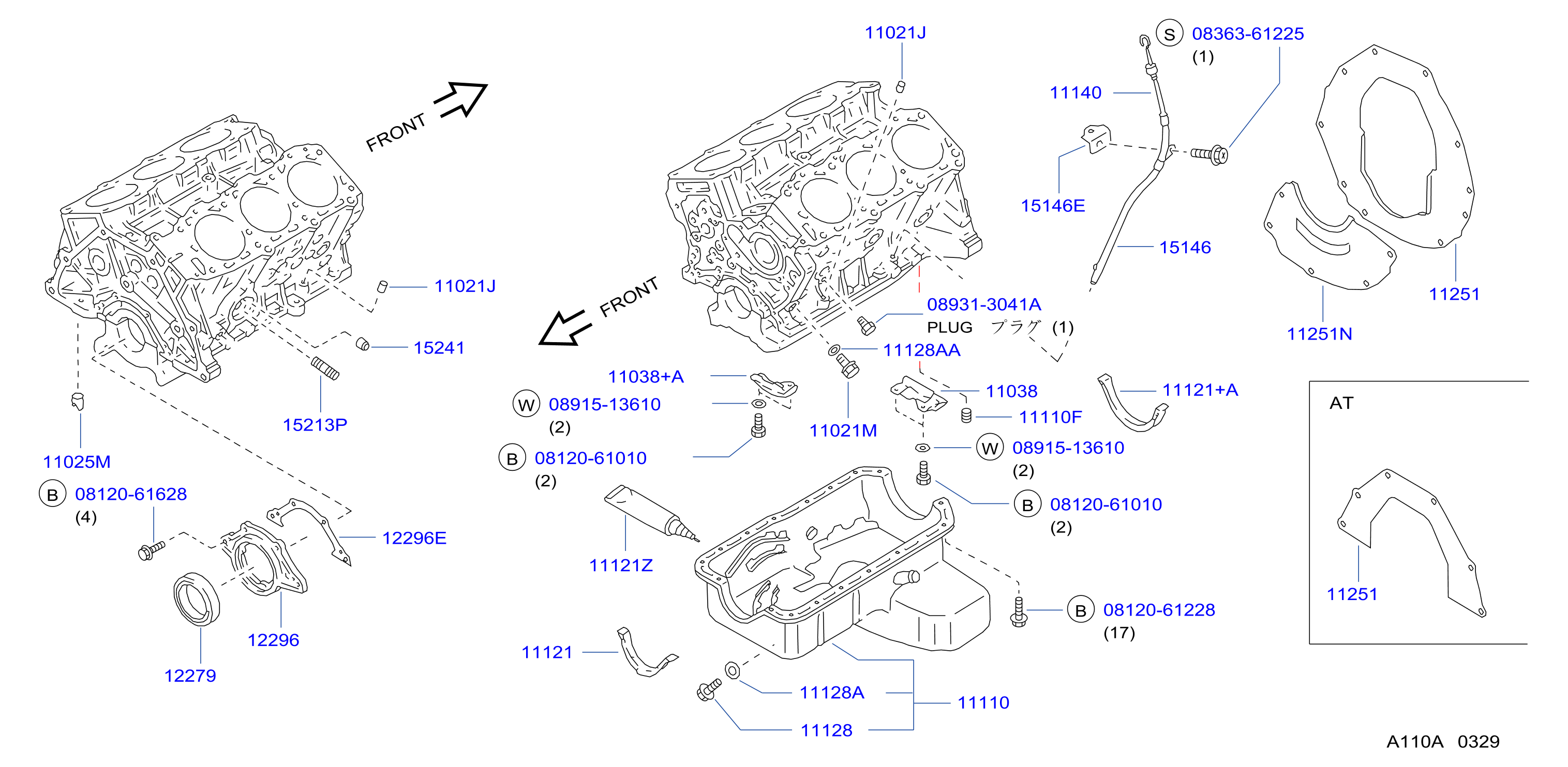 Diagram CYLINDER BLOCK & OIL PAN for your Nissan