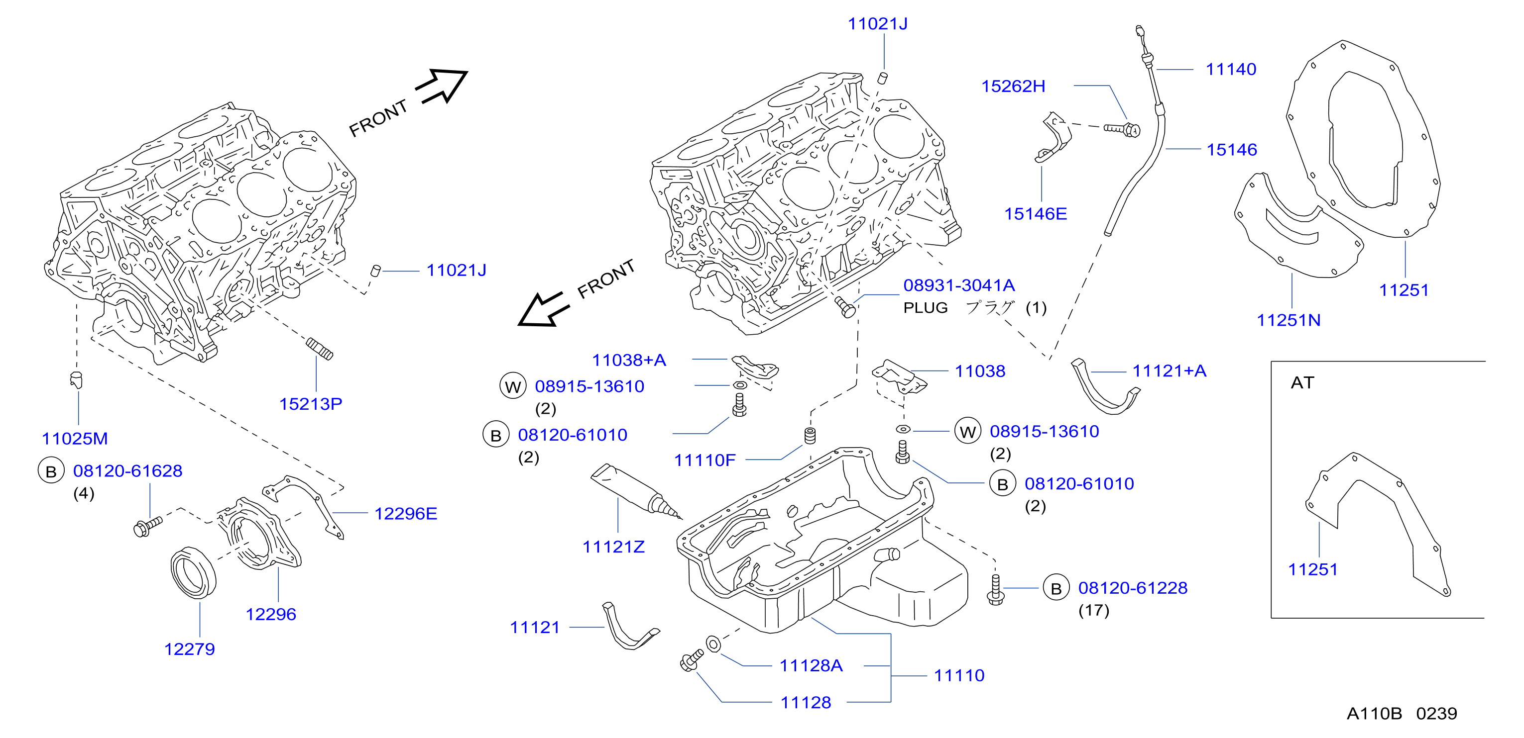 Diagram CYLINDER BLOCK & OIL PAN for your Nissan