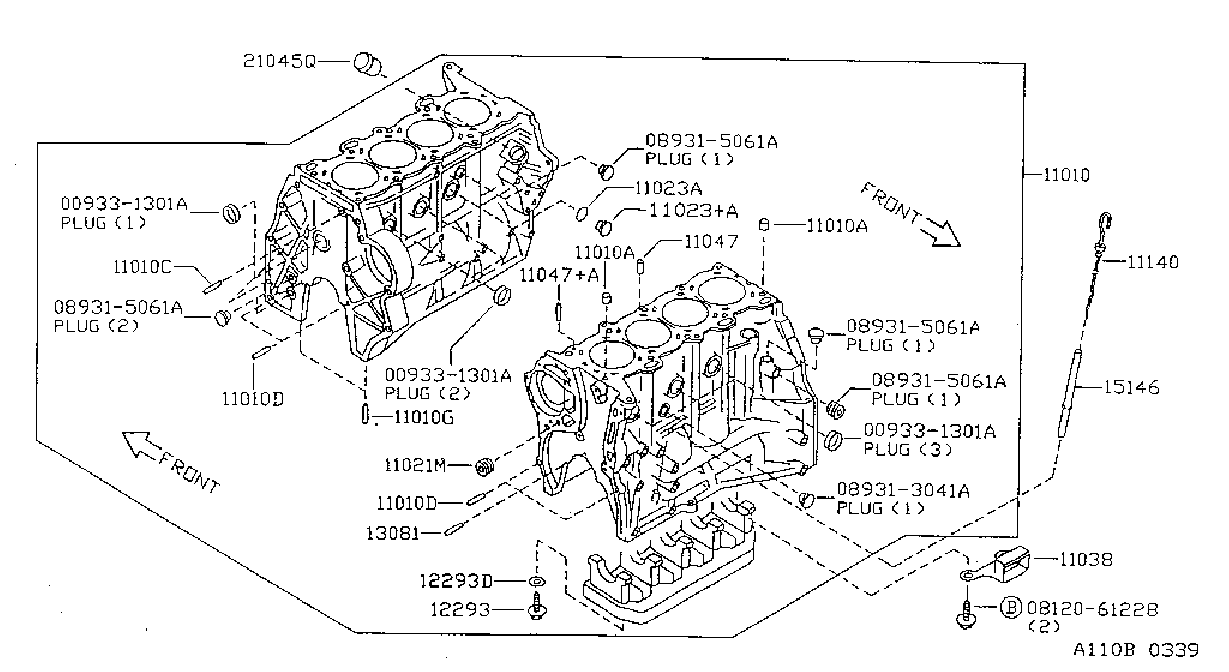 Diagram BLOQUE DE CILINDROS Y COLECTOR DE ACEITE for your 2011 Nissan 370Z   