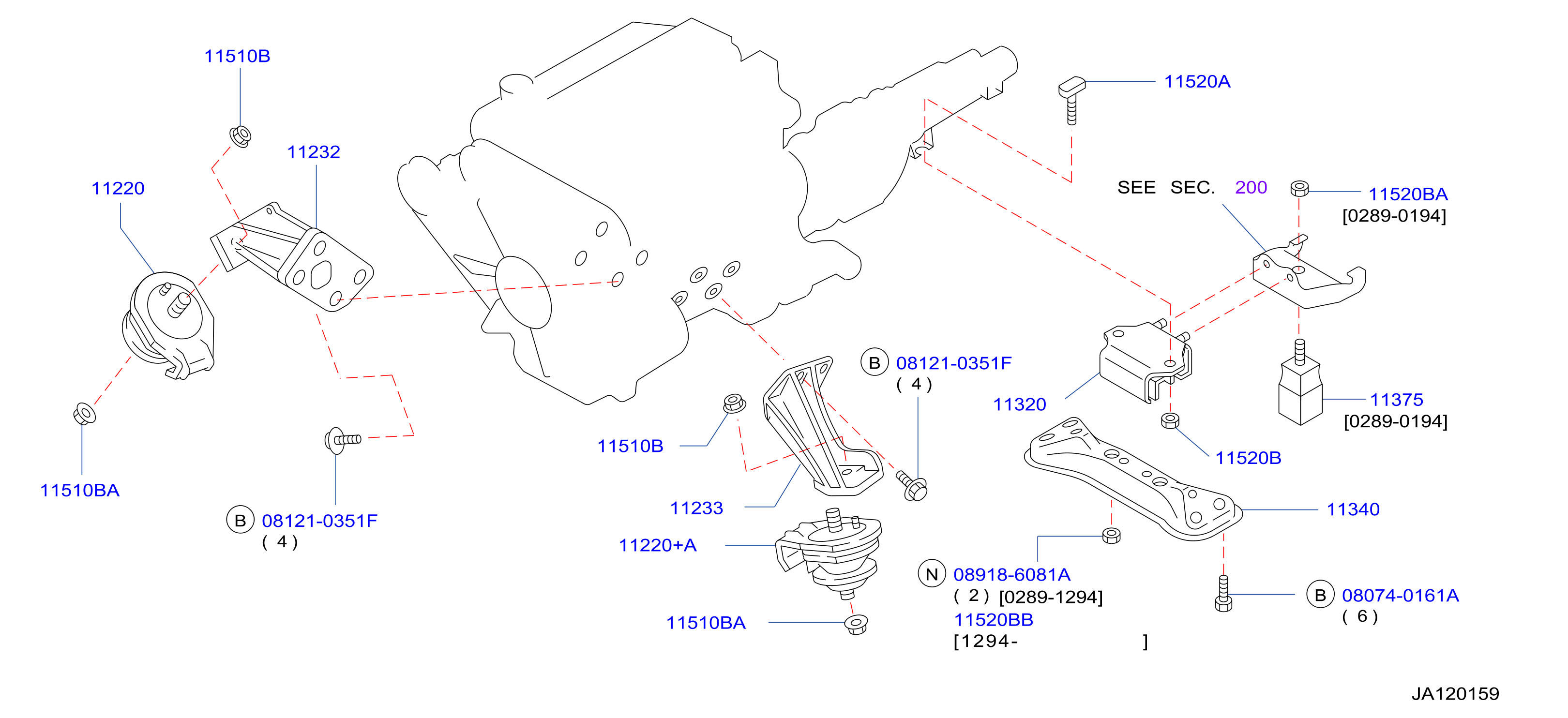 Diagram ENGINE & TRANSMISSION     MOUNTING for your 2014 Nissan Altima   