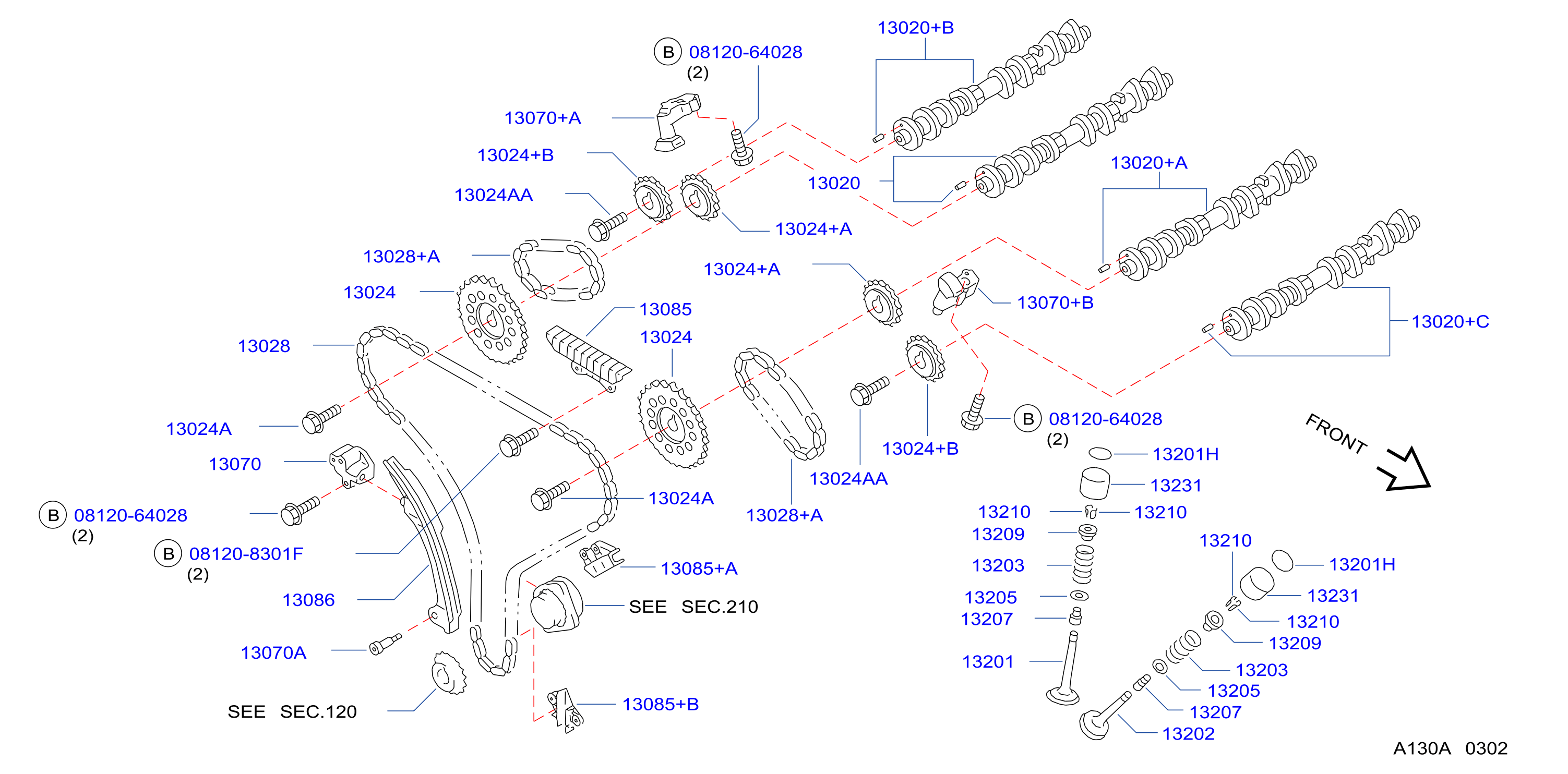 Diagram CAMSHAFT & VALVE MECHANISM for your 2005 Nissan Pathfinder   