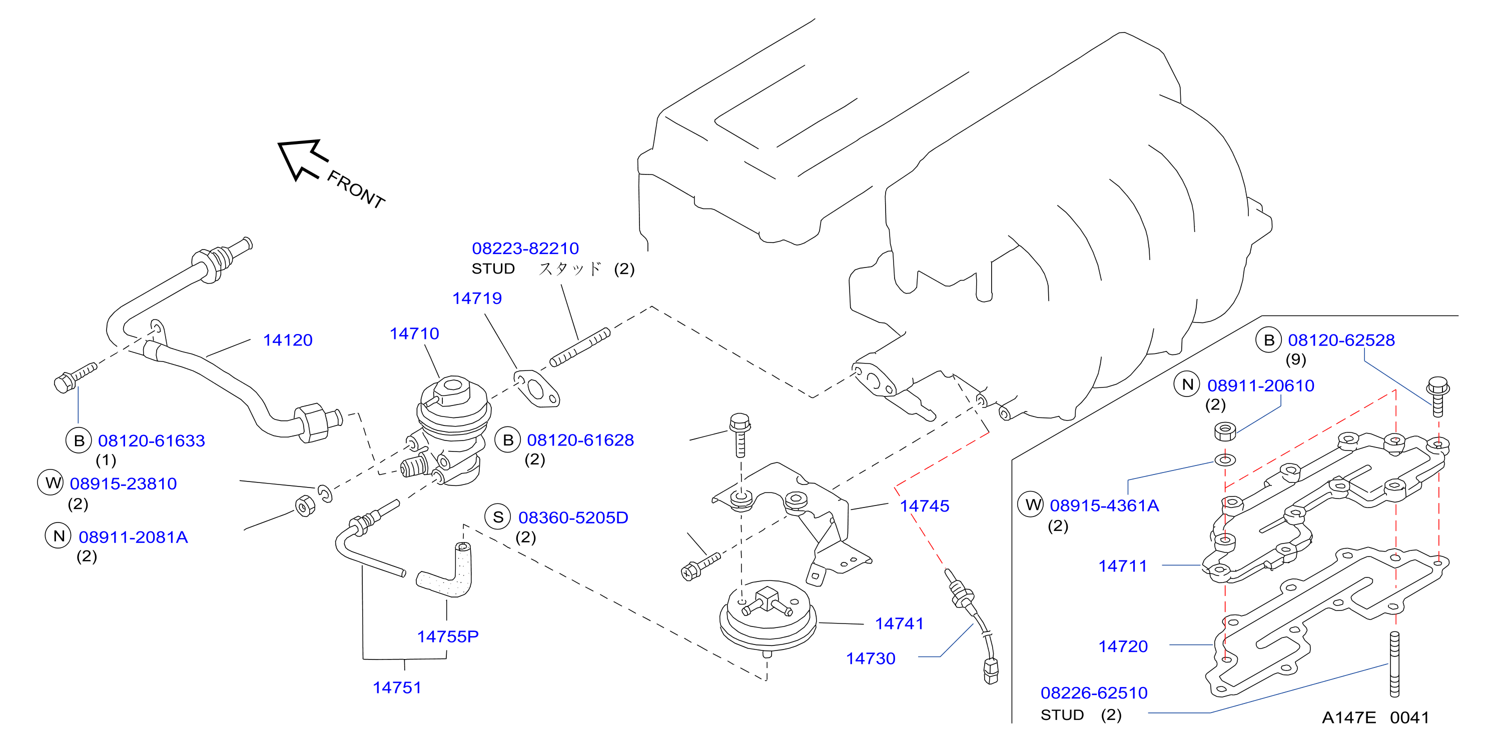 Diagram PARTES EGR for your Nissan