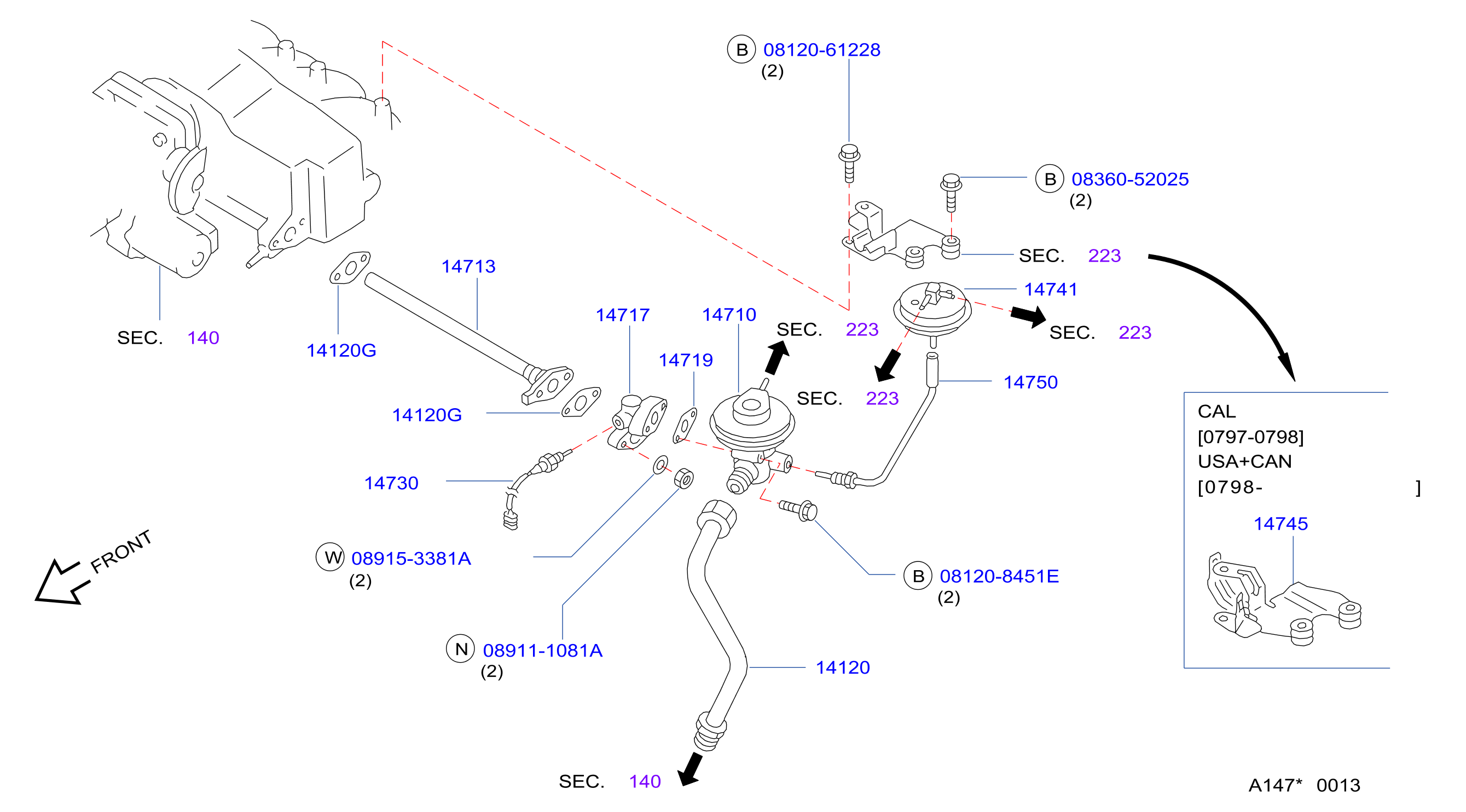 Diagram EGR PARTS for your 2009 INFINITI M45  SEDAN SPORTEC 