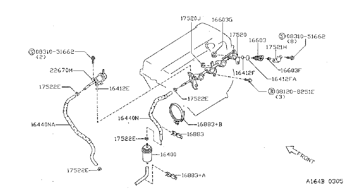 Diagram FUEL STRAINER & FUEL HOSE for your Nissan Sentra  