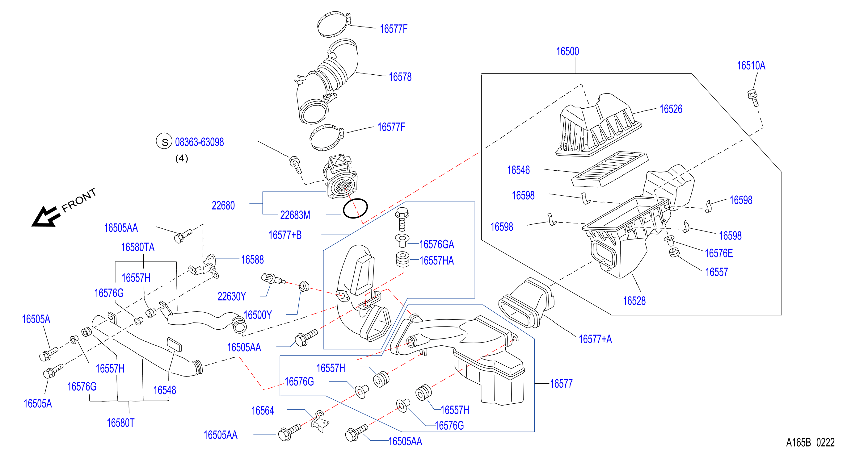 Diagram AIR CLEANER for your 1994 INFINITI J30   