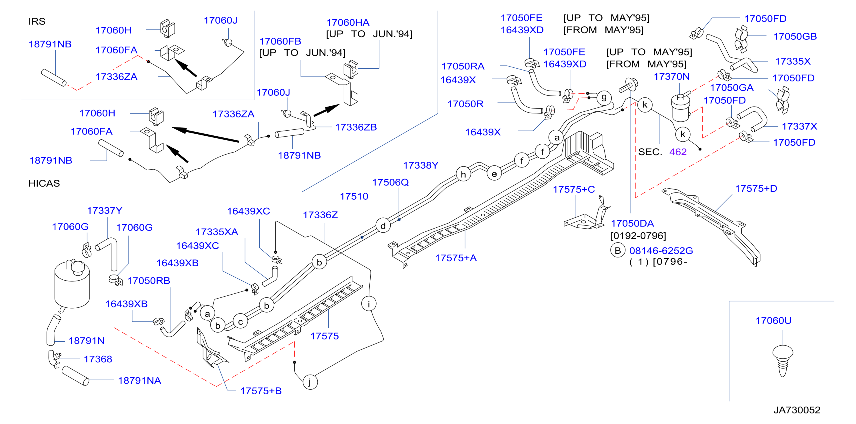 Diagram TUBERÍA DE COMBUSTIBLE for your 1993 INFINITI J30   