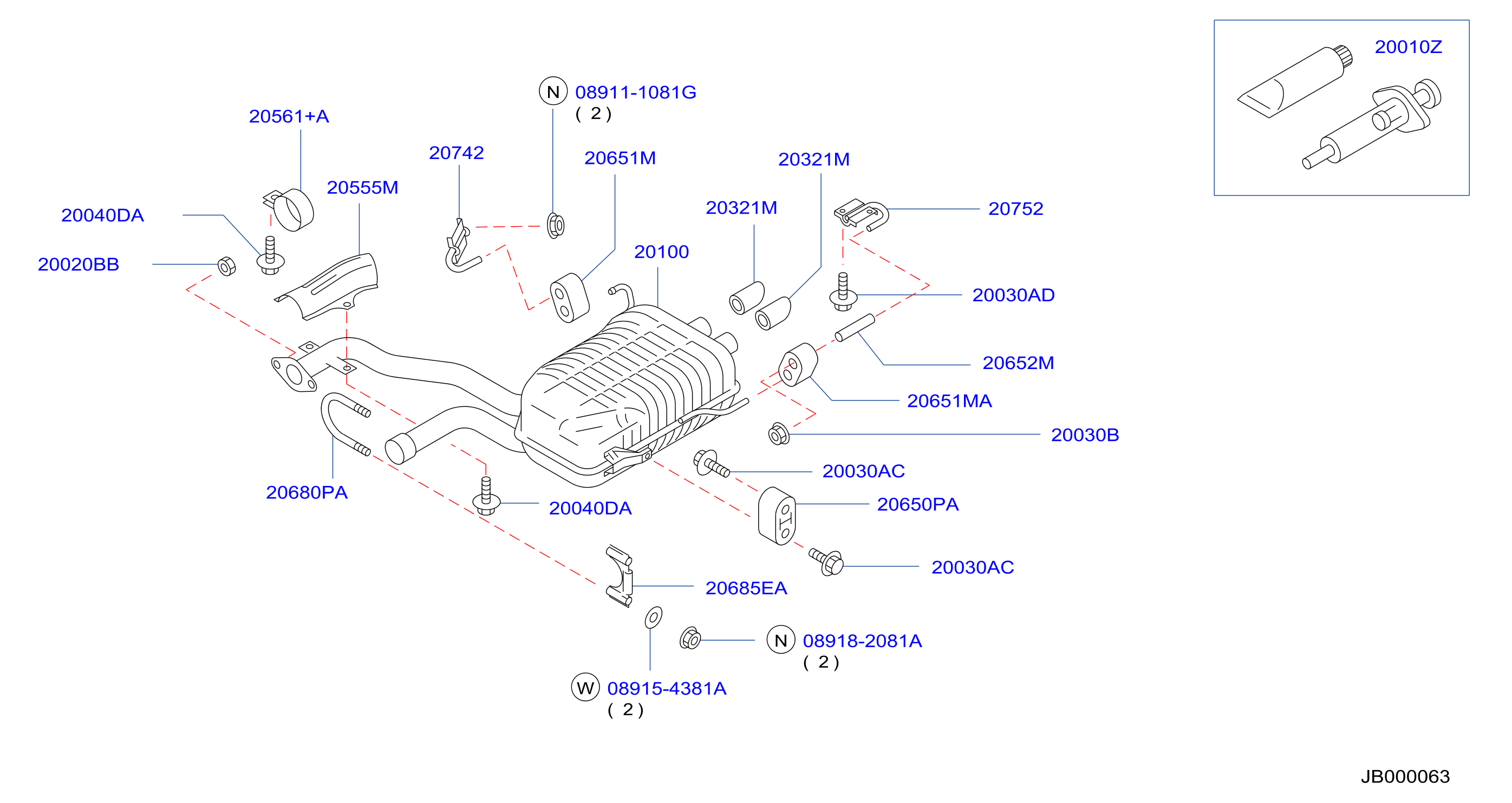 Diagram TUBO DE ESCAPE Y SILENCIADOR for your 2018 INFINITI JX35   