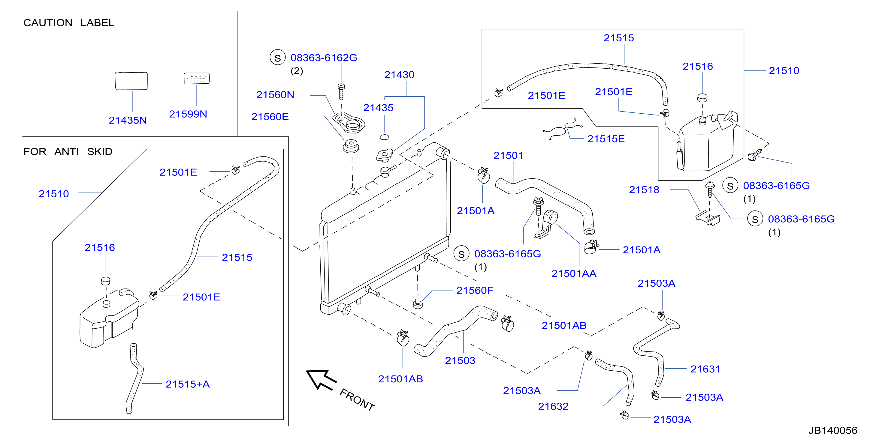 Diagram RADIADOR, CUBIERTA & ENFRIAMIENT INVERSOR for your 1989 Nissan Maxima SE/BOSE 3.0L V6 MT 