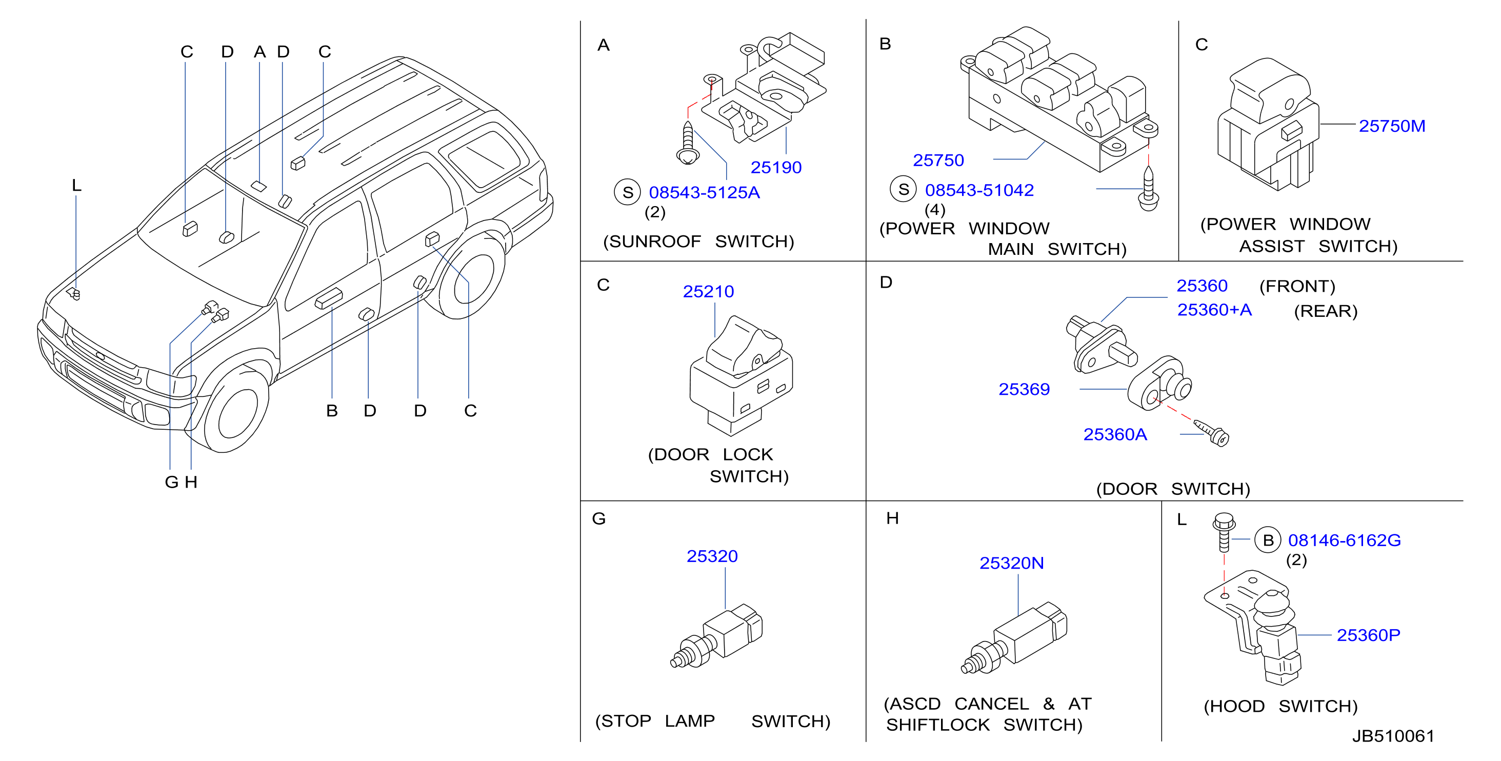 Diagram INTERRUPTOR for your 2018 INFINITI M70   