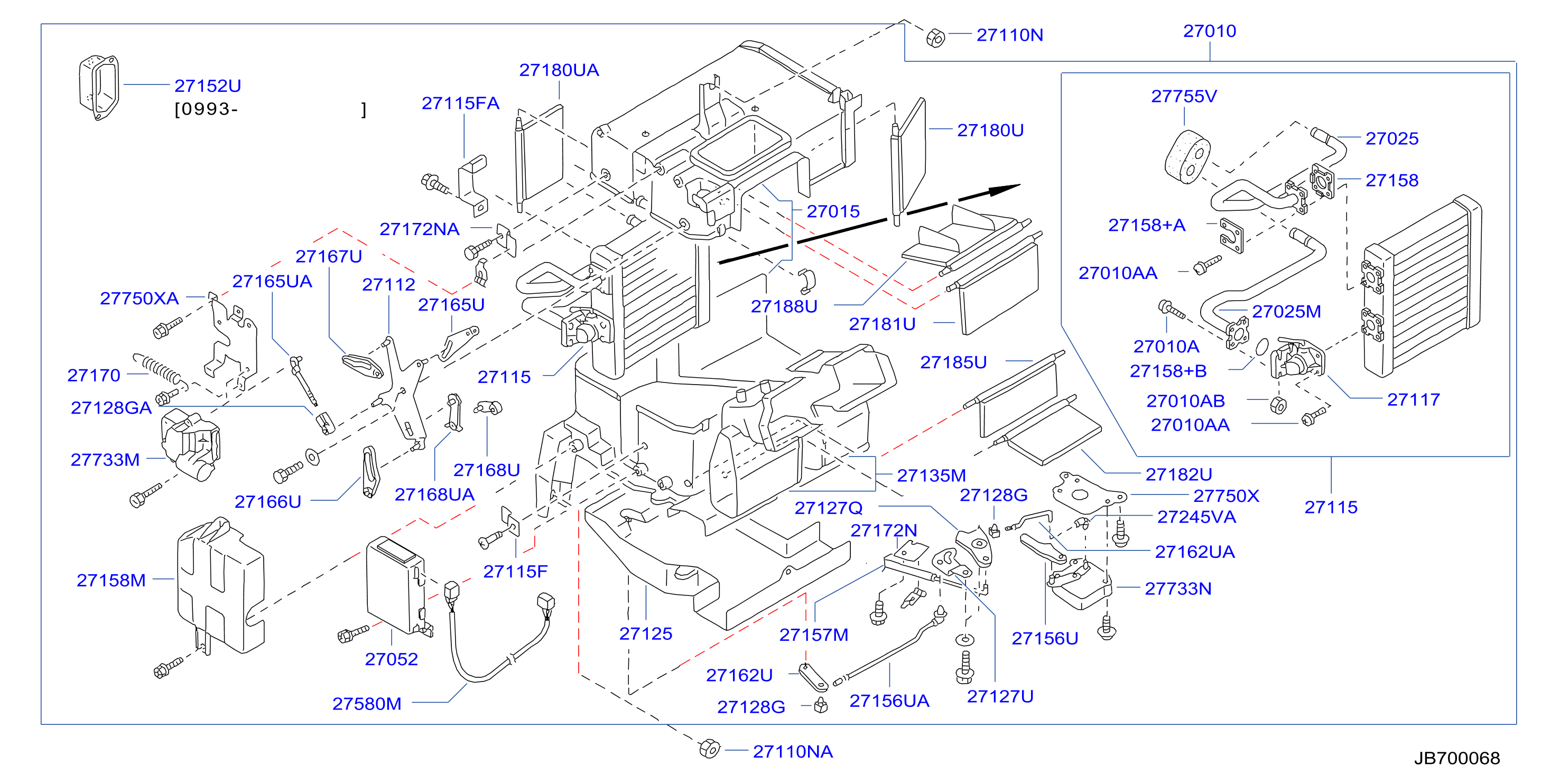 Diagram HEATER & BLOWER UNIT for your Nissan 300ZX  