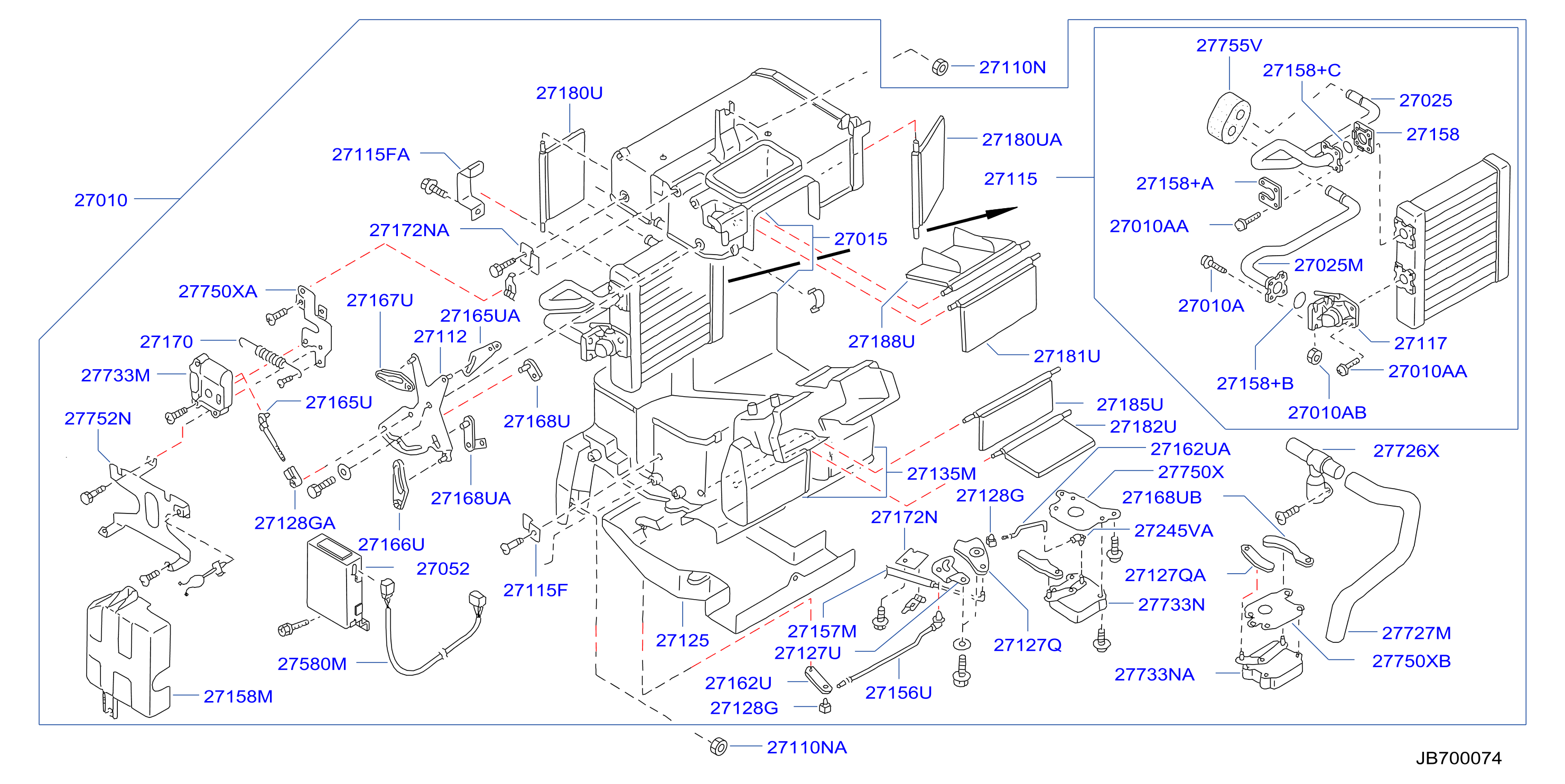 Diagram HEATER & BLOWER UNIT for your Nissan 300ZX  