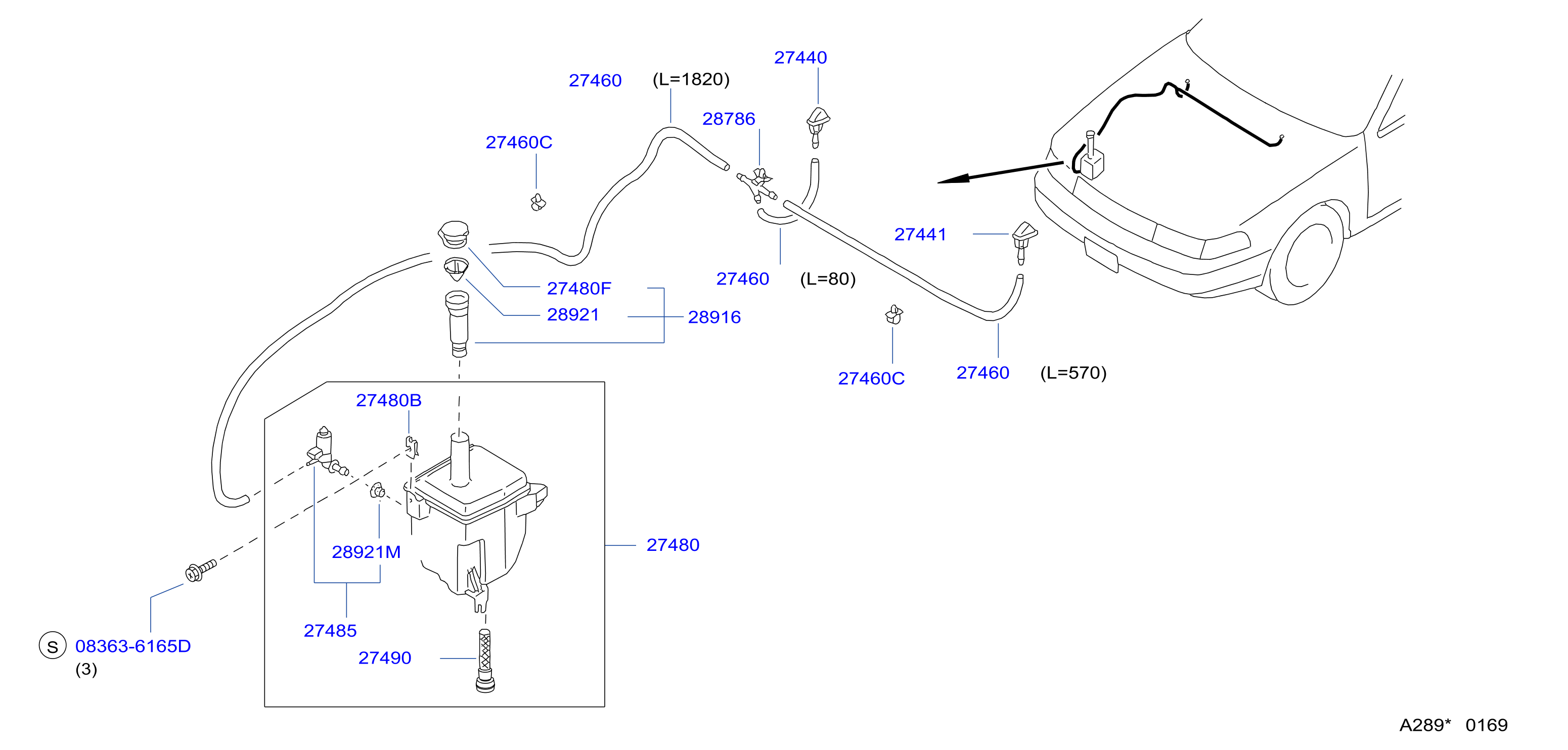 Diagram LAVADOR DEL PARABRISAS for your Nissan