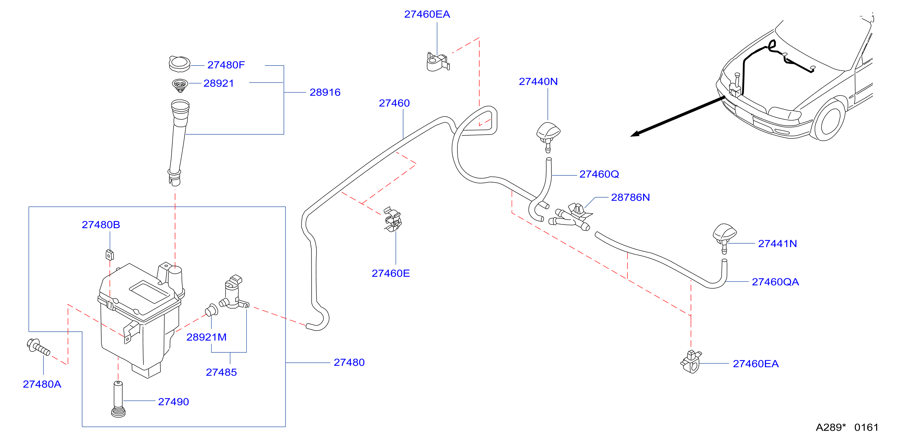 Diagram WINDSHIELD WASHER for your Nissan