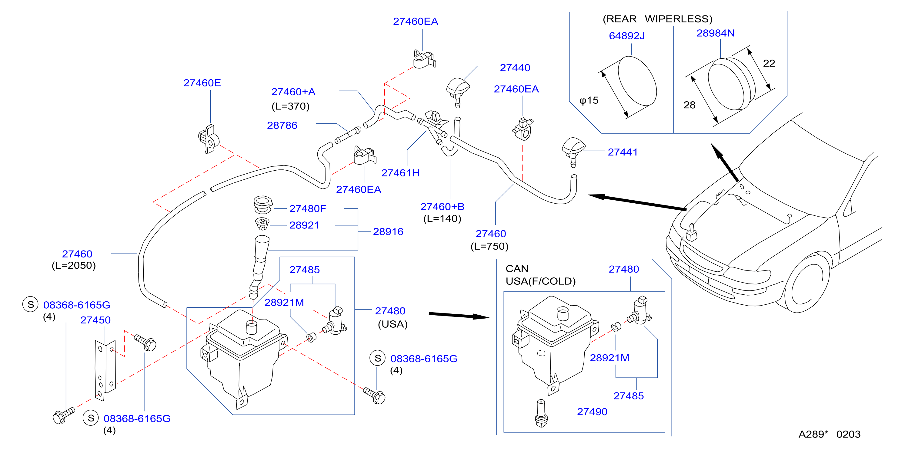 Diagram WINDSHIELD WASHER for your Nissan