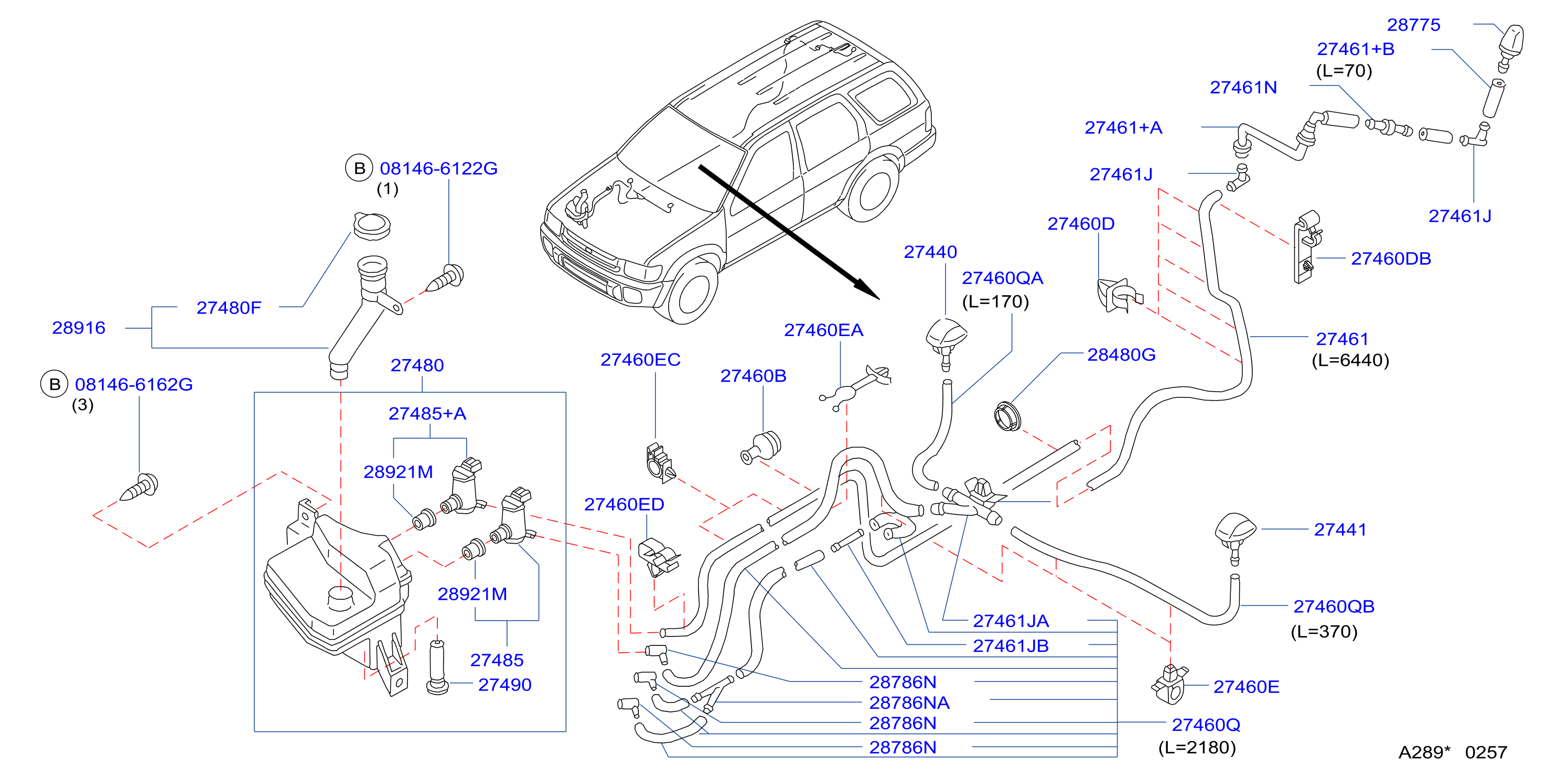 Diagram WINDSHIELD WASHER for your 1998 INFINITI QX4   