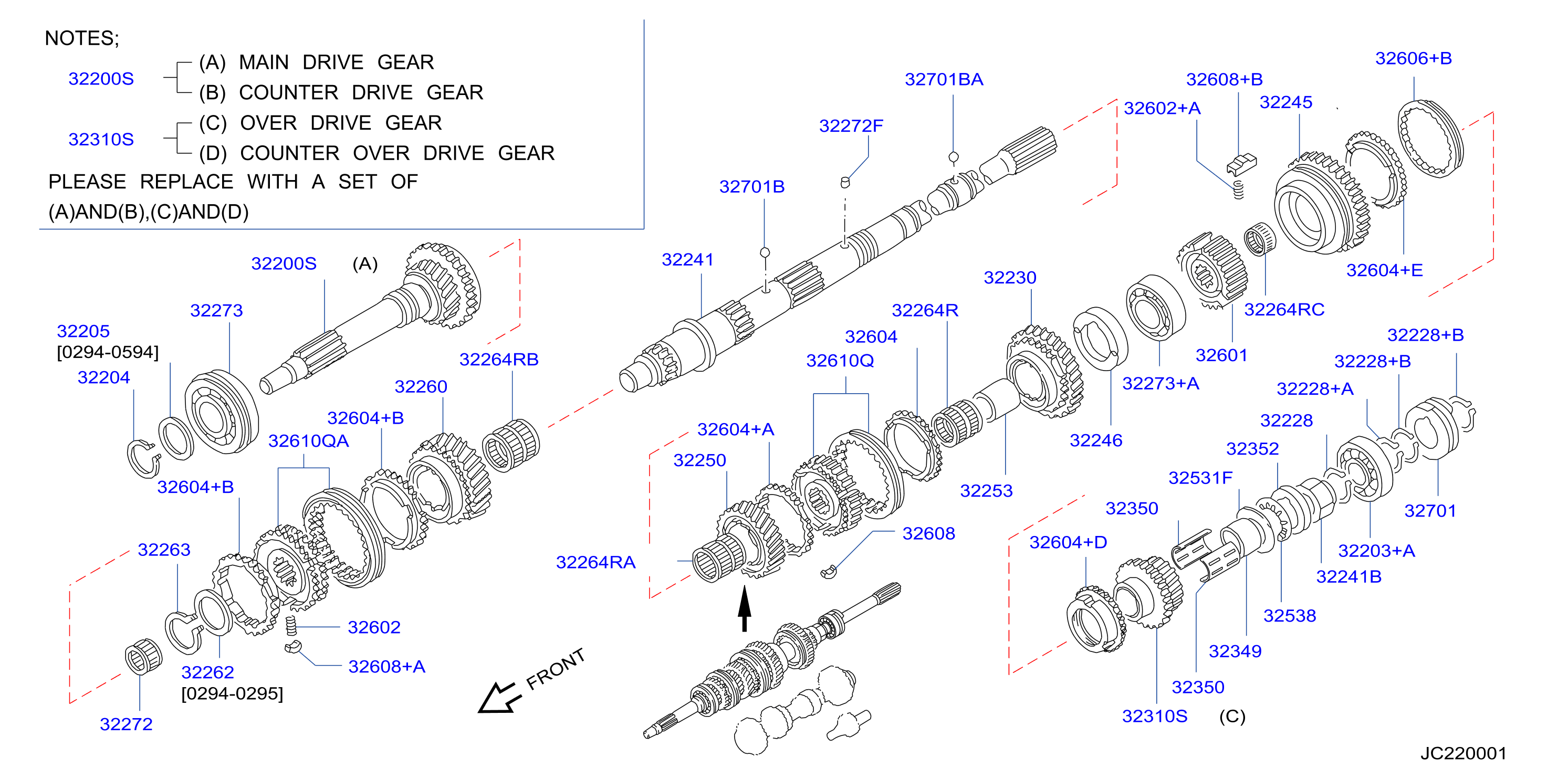 Diagram TRANSMISSION GEAR for your Nissan