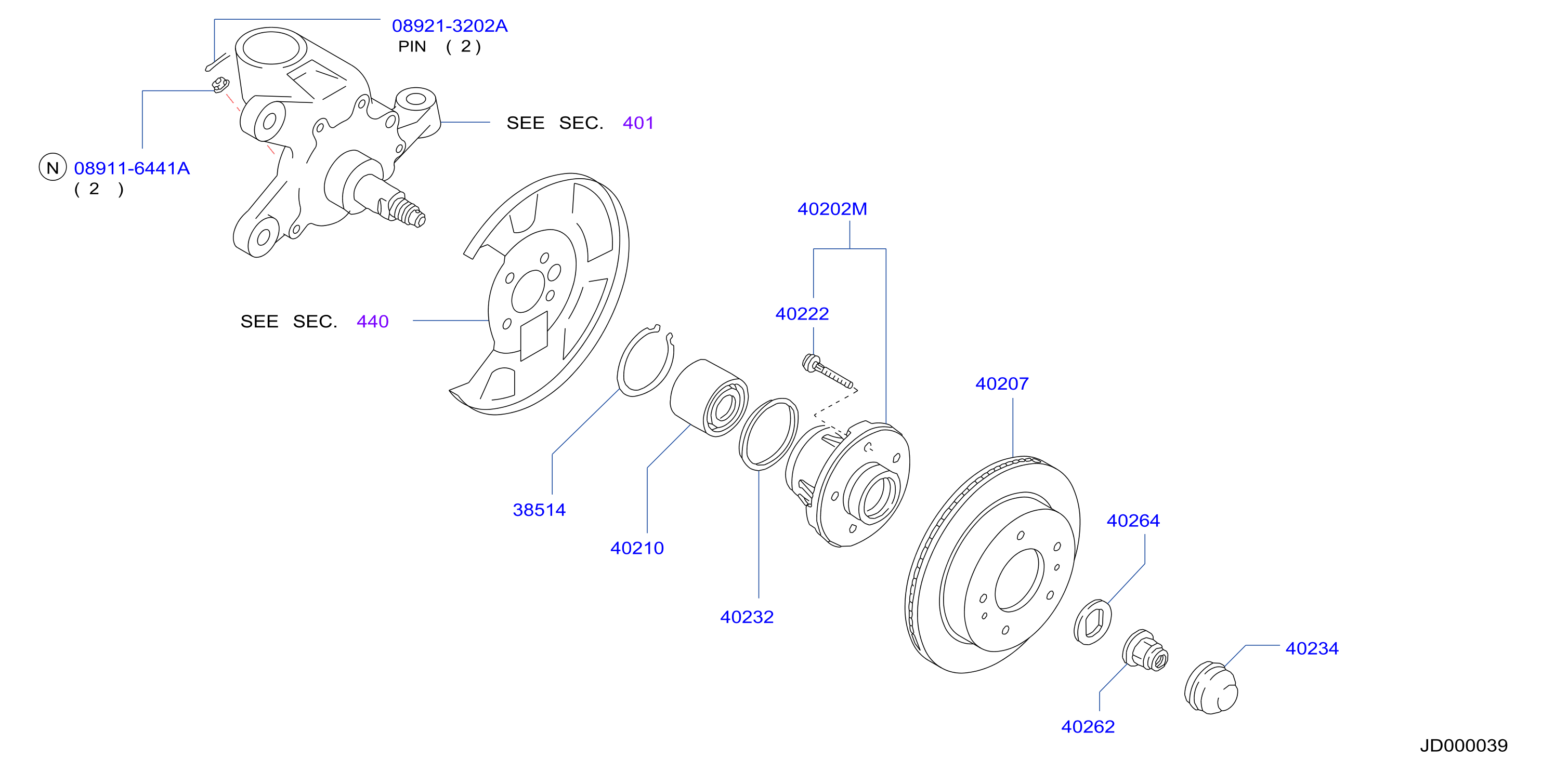 Diagram FRONT AXLE for your 1997 INFINITI I30   