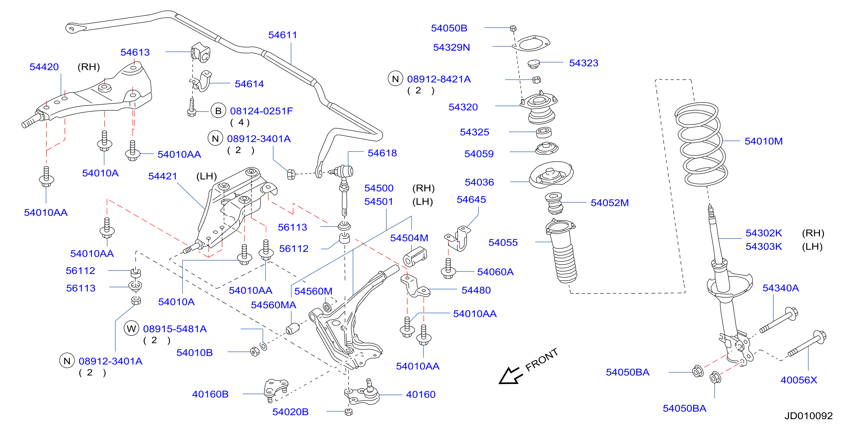 Diagram FRONT SUSPENSION for your 2021 Nissan Maxima   