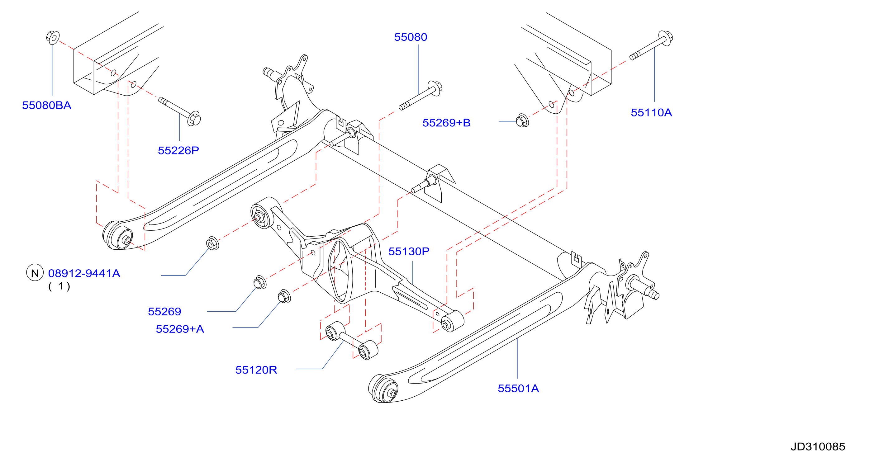 Diagram SUSPENSIÓN TRASERA for your 2013 Nissan Cube   