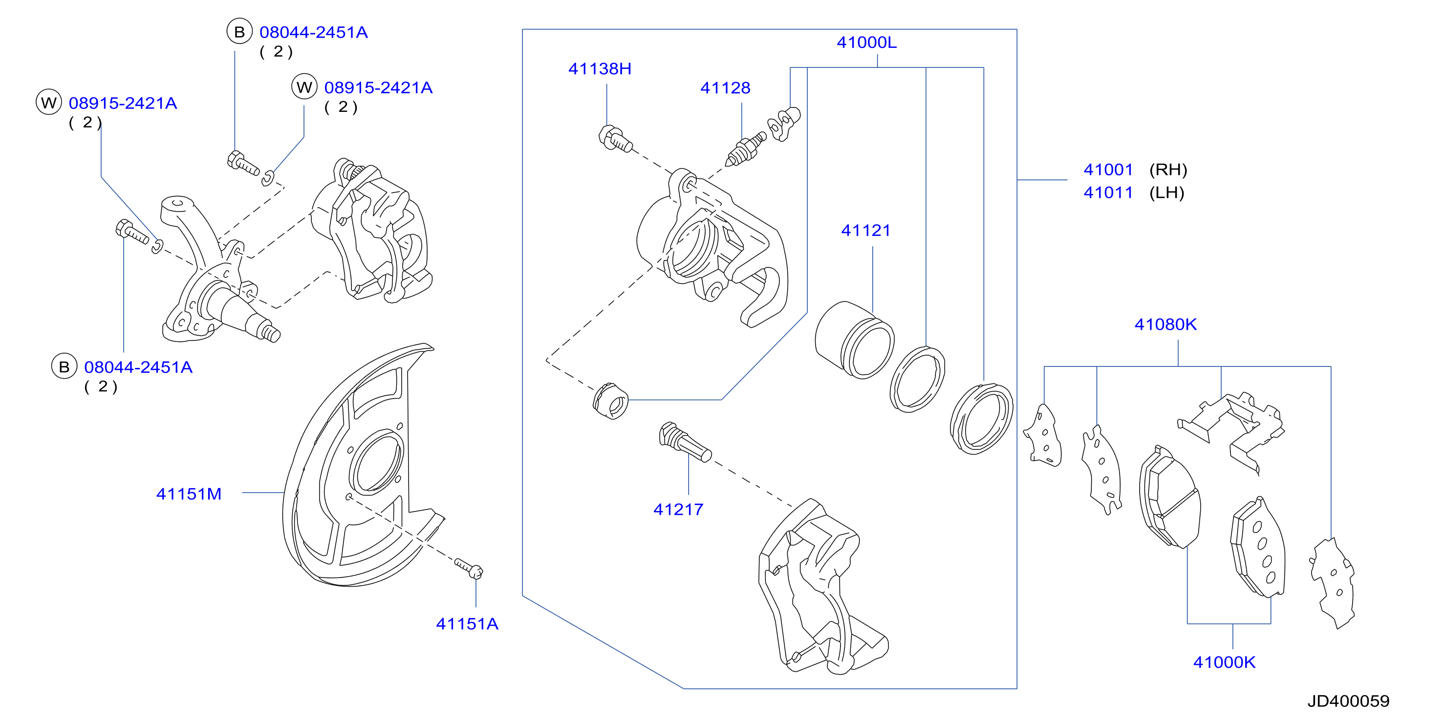 Diagram FRONT BRAKE for your 1996 Nissan