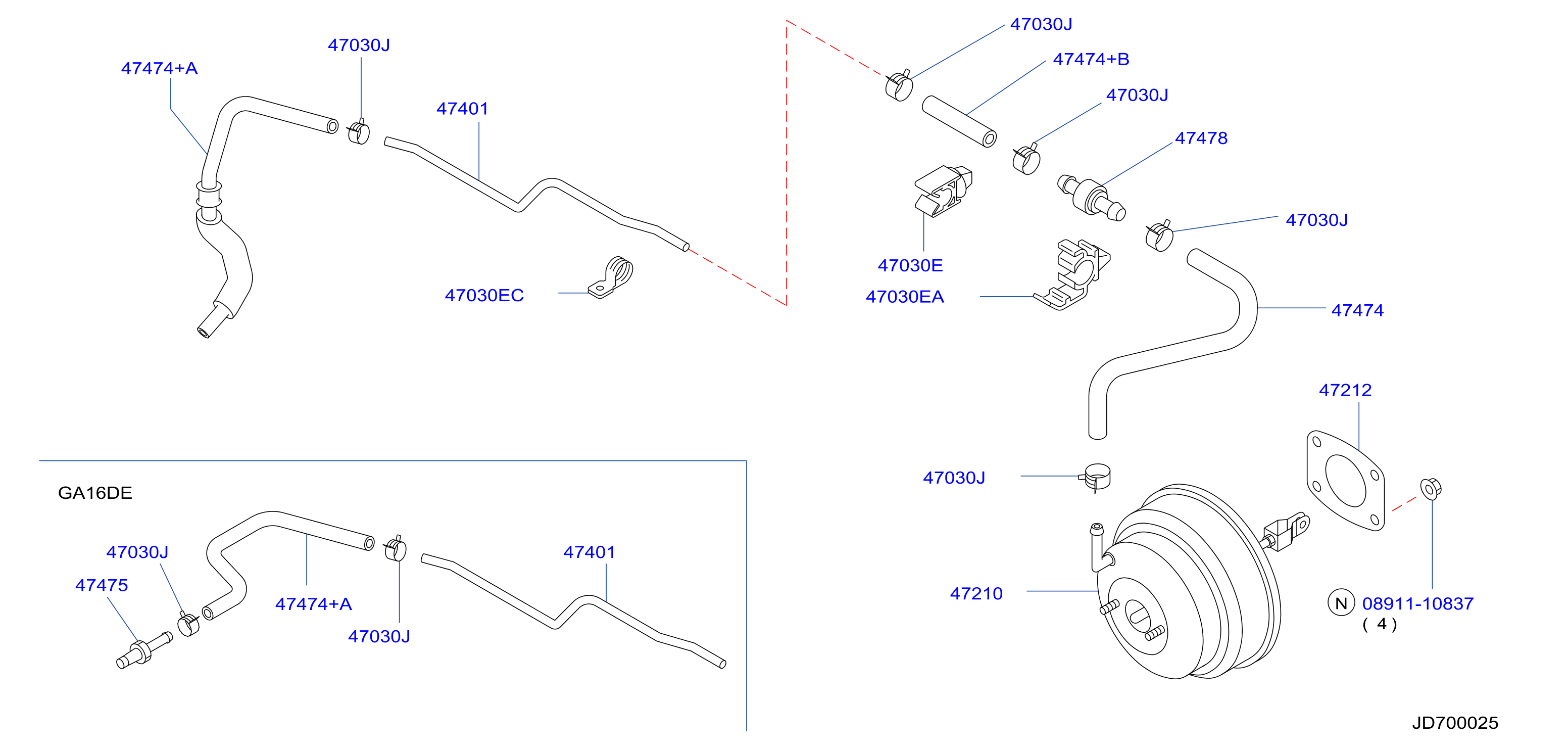 Diagram BRAKE SERVO &             SERVO CONTROL for your Nissan Sentra  